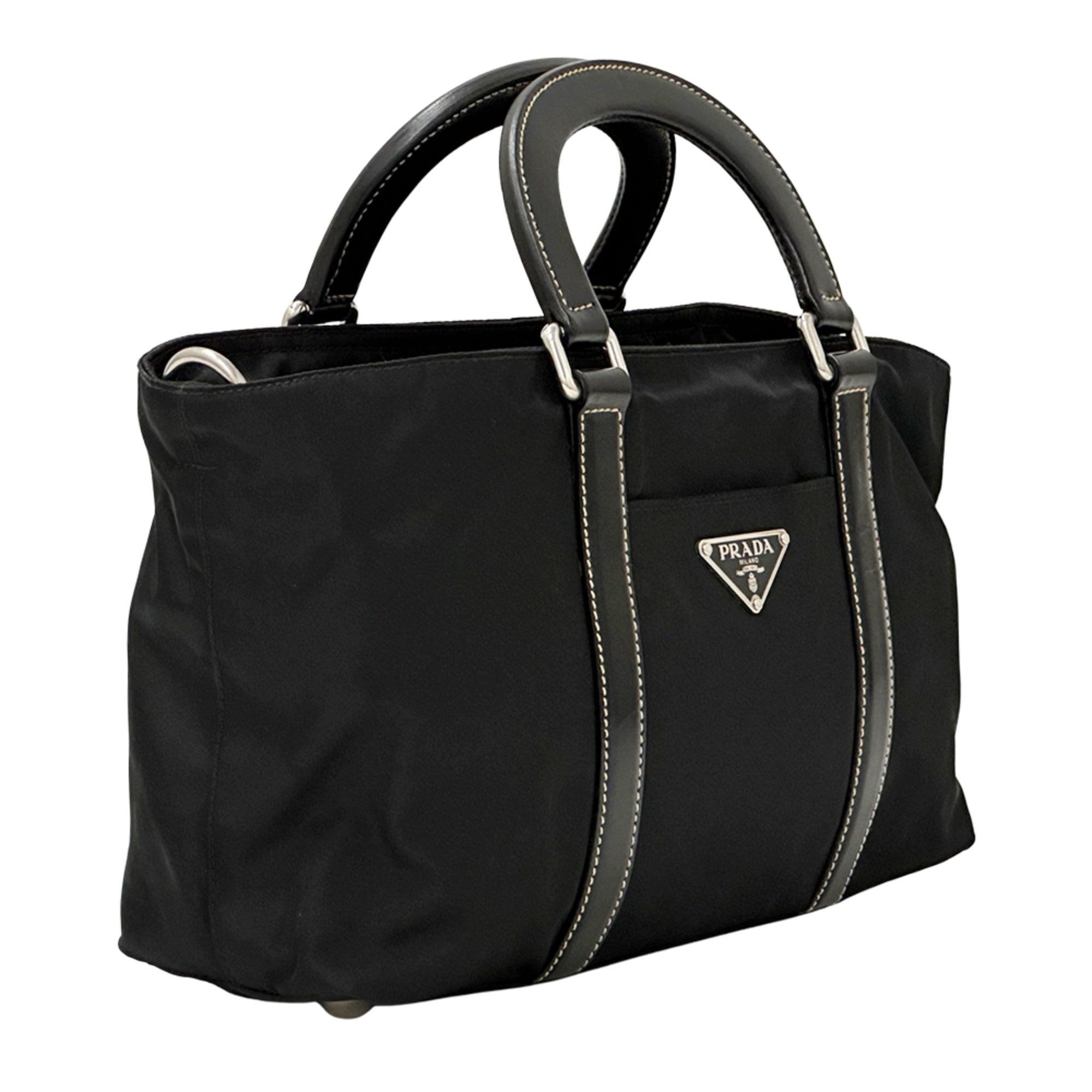 Prada Black Nylon Handbag Shoulder Bag (Pre-Owned)