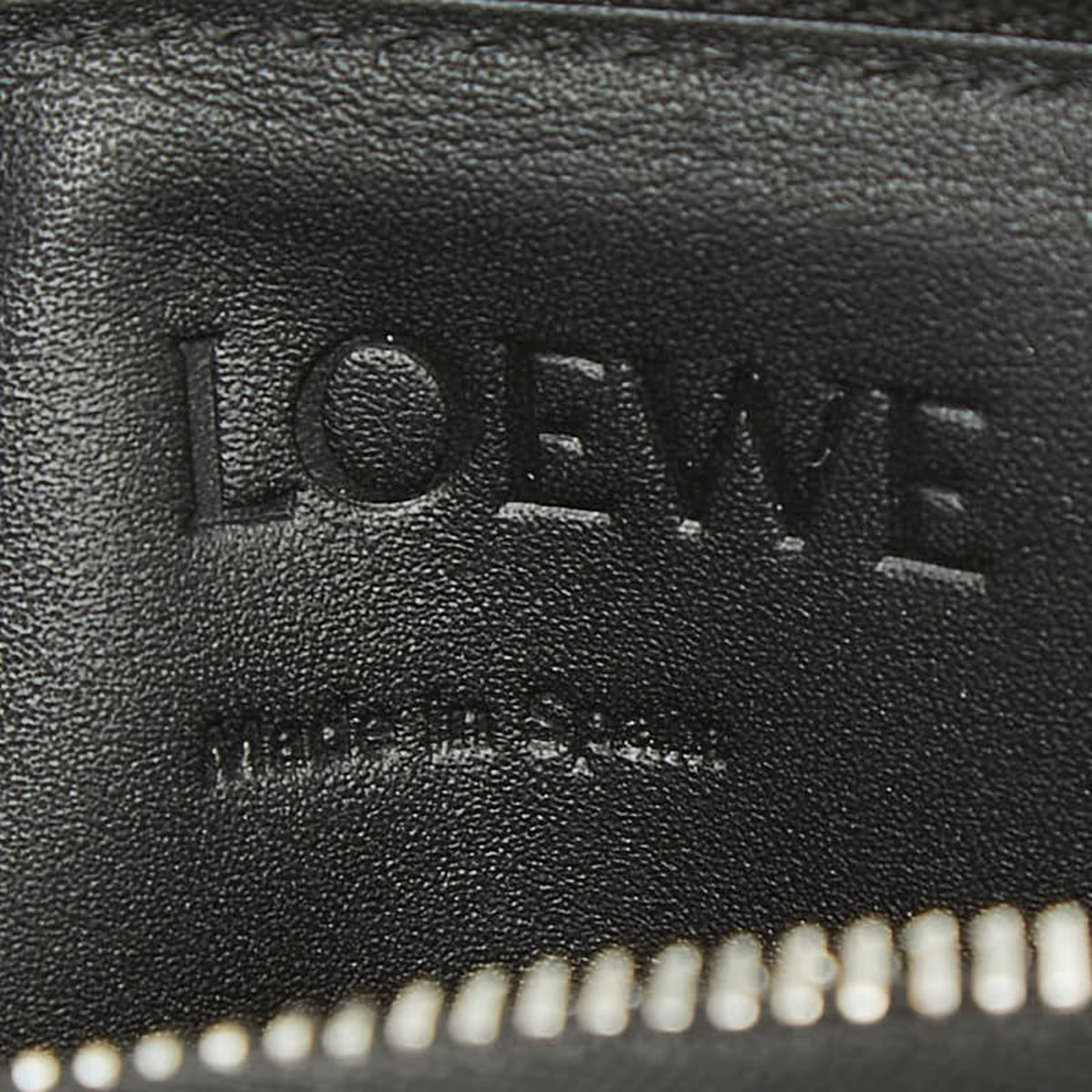 Loewe Black Gray Leather Coin Purse/Coin Case (Pre-Owned)