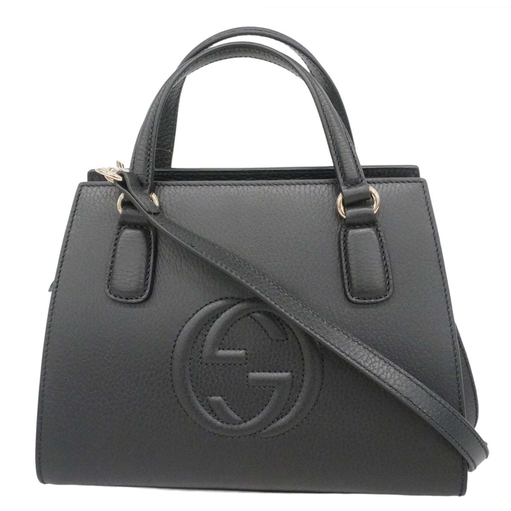 Gucci Black Leather Handbag (Pre-Owned)