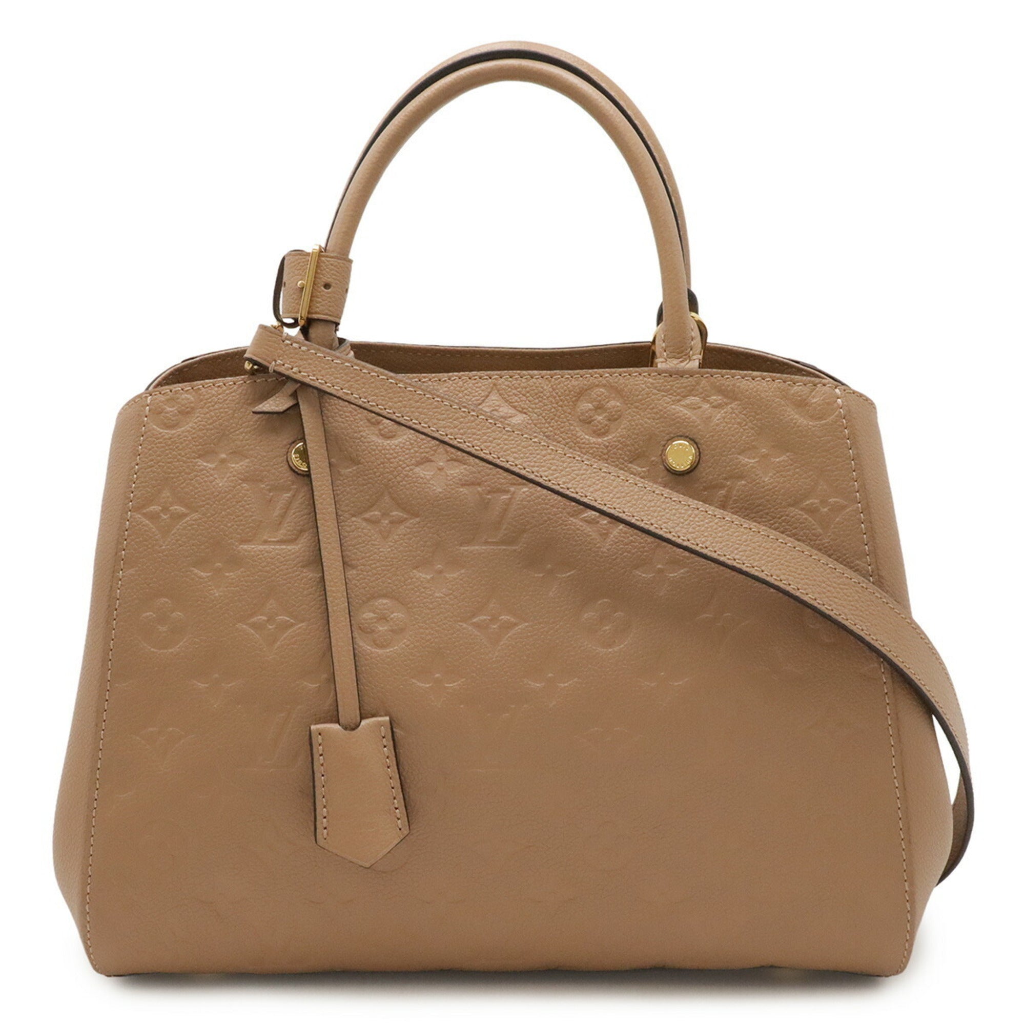 Louis Vuitton Taupe Monogram Empreinte Handbag Shoulder Bag (Pre-Owned)