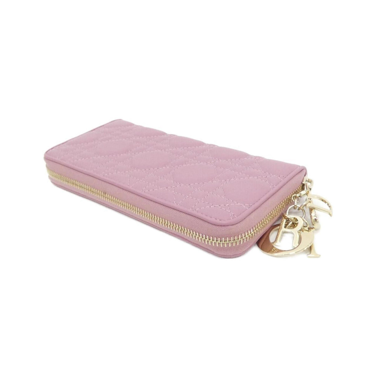 Christian Dior Pink Leather Long Wallet (Bi-Fold) (Pre-Owned)