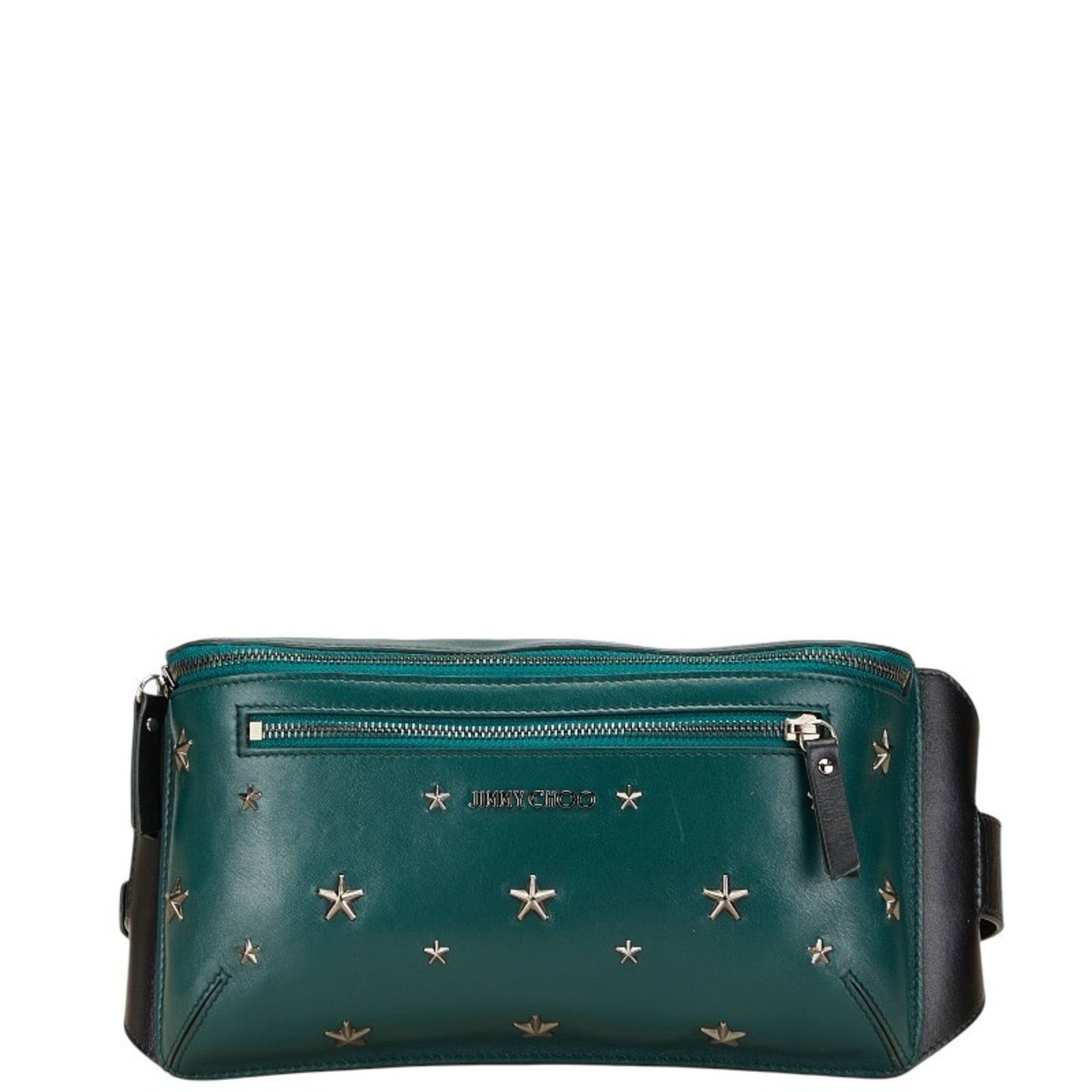 Jimmy Choo Black Green Leather Sling Bag (Pre-Owned)