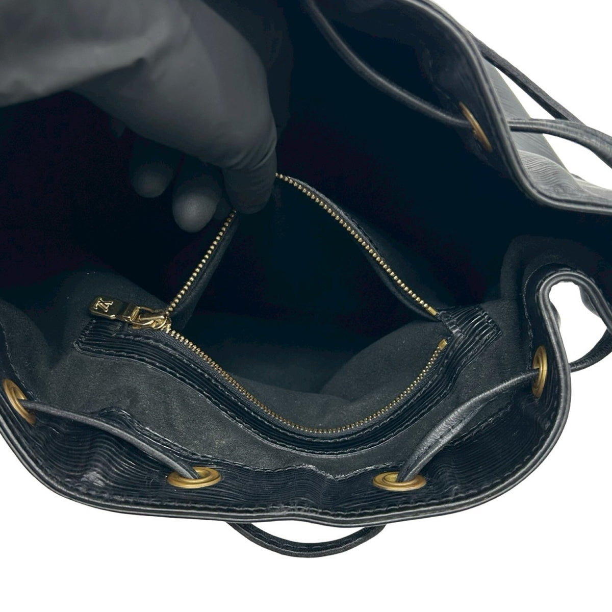 Louis Vuitton Black Leather Shoulder Bag Tote Bag (Pre-Owned)