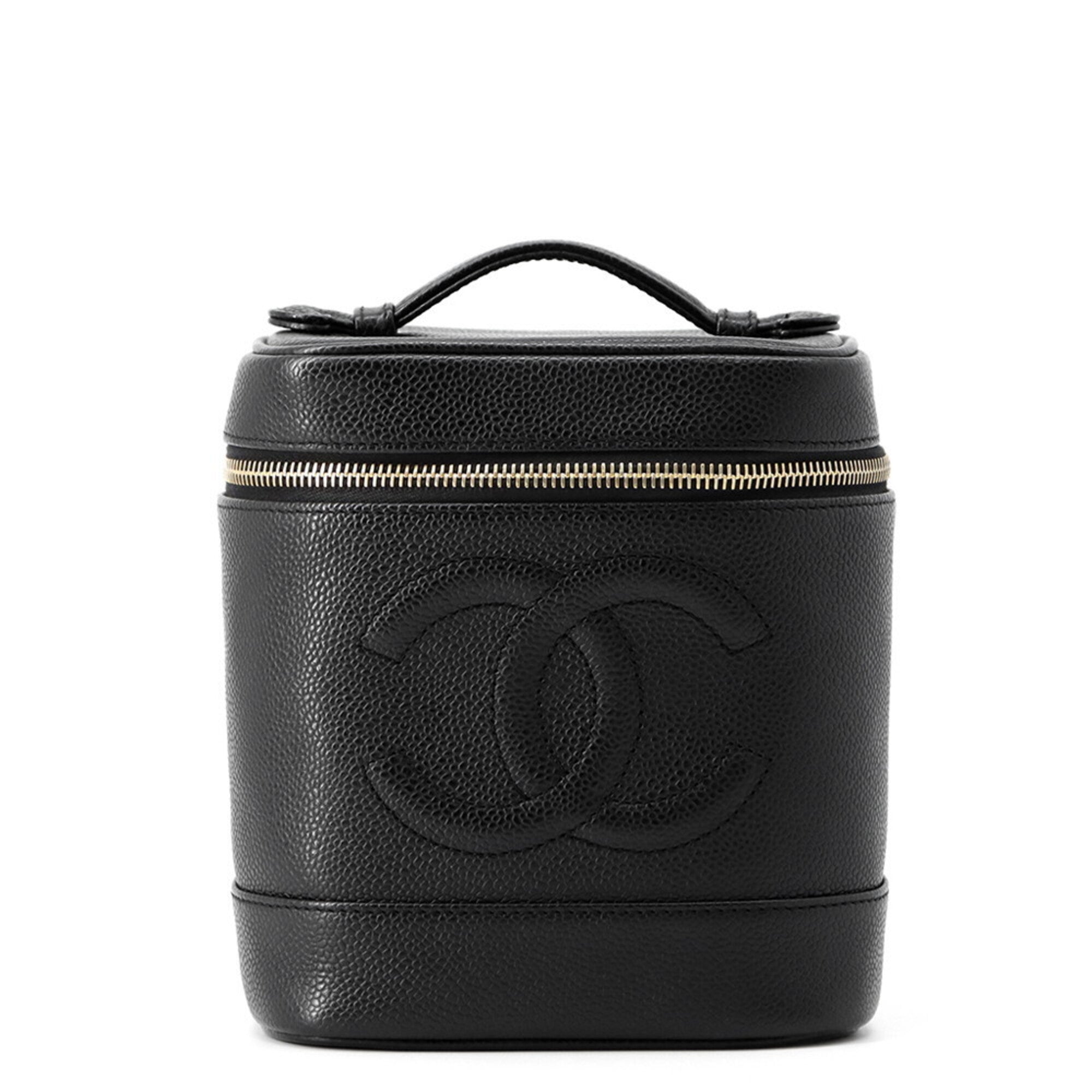 Chanel Black Grained Calfskin Pouch Vanity Bag (Pre-Owned)