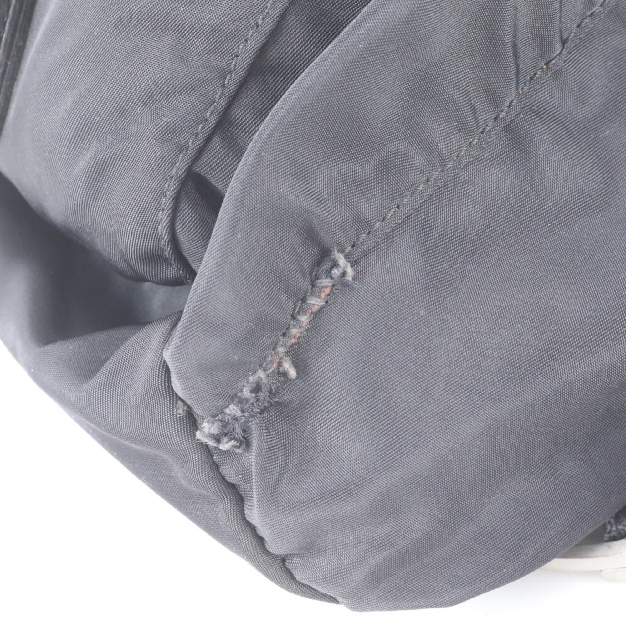 Prada Black Nylon Leather Backpack (Pre-Owned)