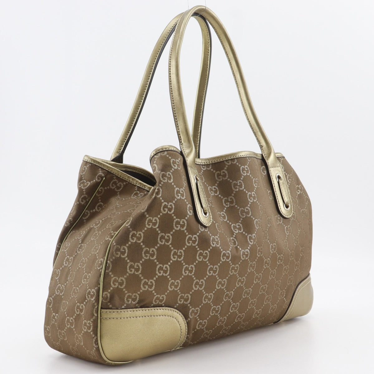 Gucci Gold Gg Canvas Tote Bag (Pre-Owned)