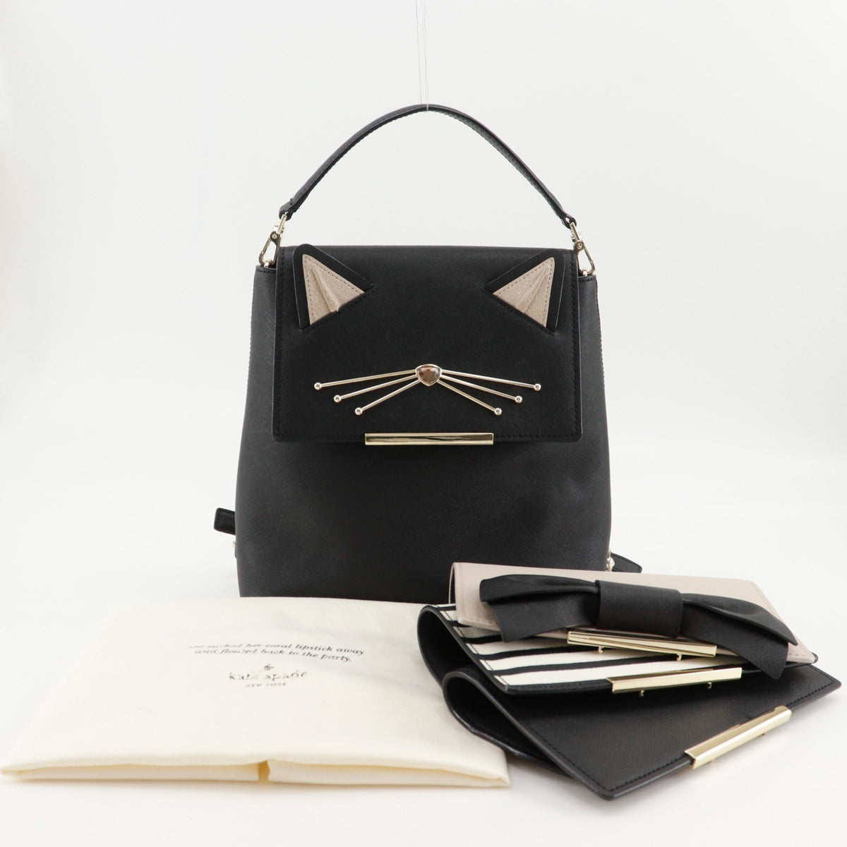 Kate Spade Black Leather Backpack (Pre-Owned)