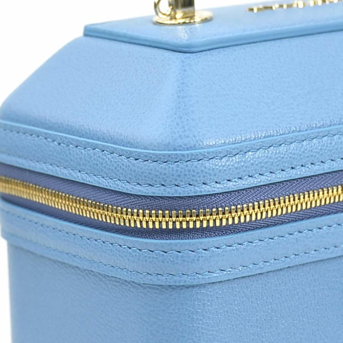Bvlgari Blue Leather Handbag Shoulder Bag Vanity Bag (Pre-Owned)