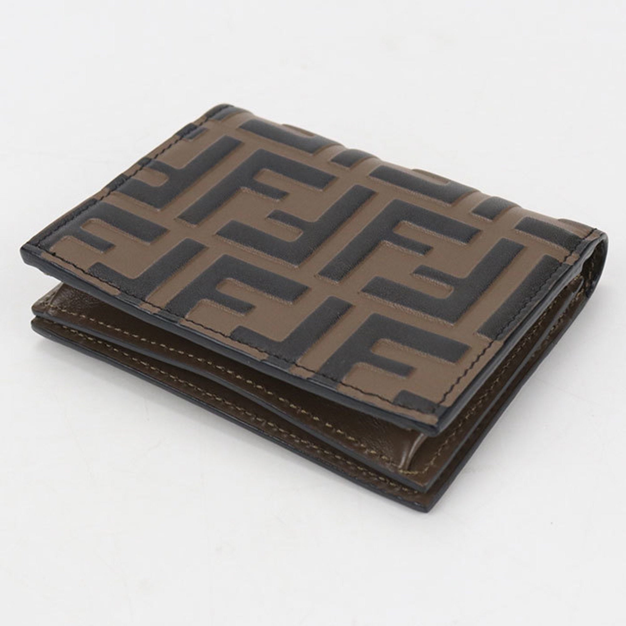Fendi Zucca Brown Leather Wallet (Bi-Fold) (Pre-Owned)