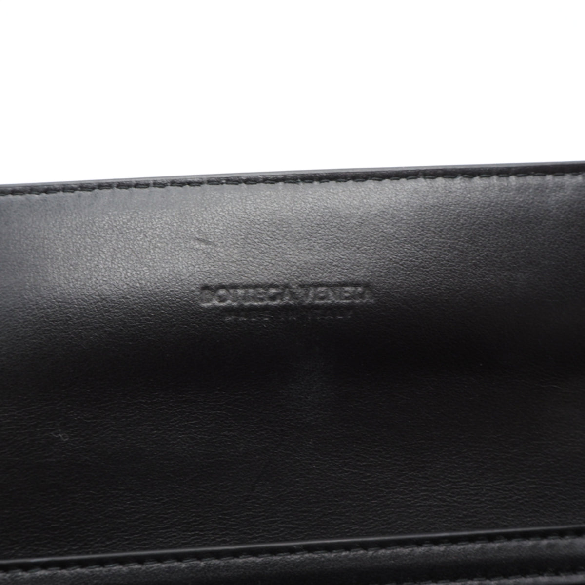 Bottega Veneta Black Leather Chain/Shoulder Wallet (Pre-Owned)