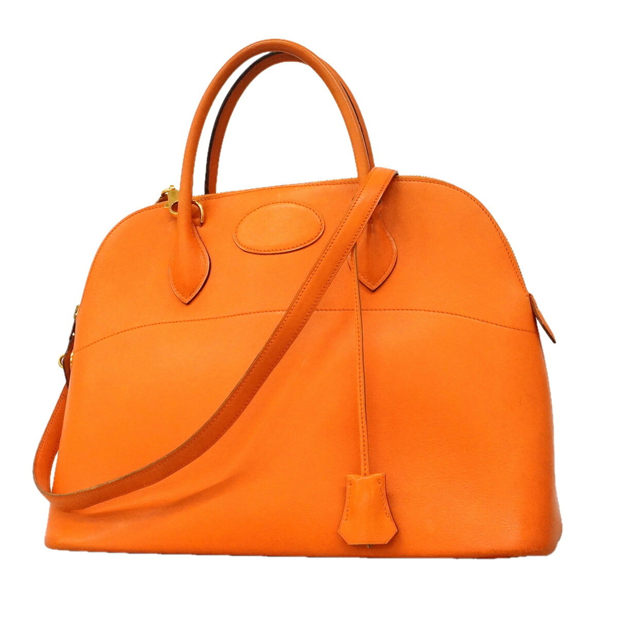 Hermes Orange Gulliver Leather Handbag (Pre-Owned)