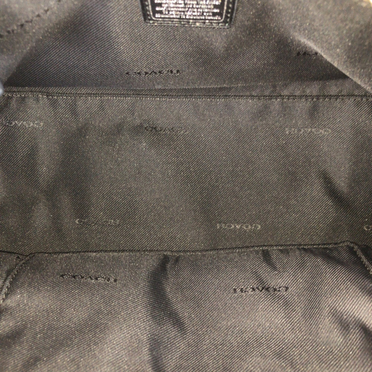 Coach Black White Leather Handbag Shoulder Bag (Pre-Owned)