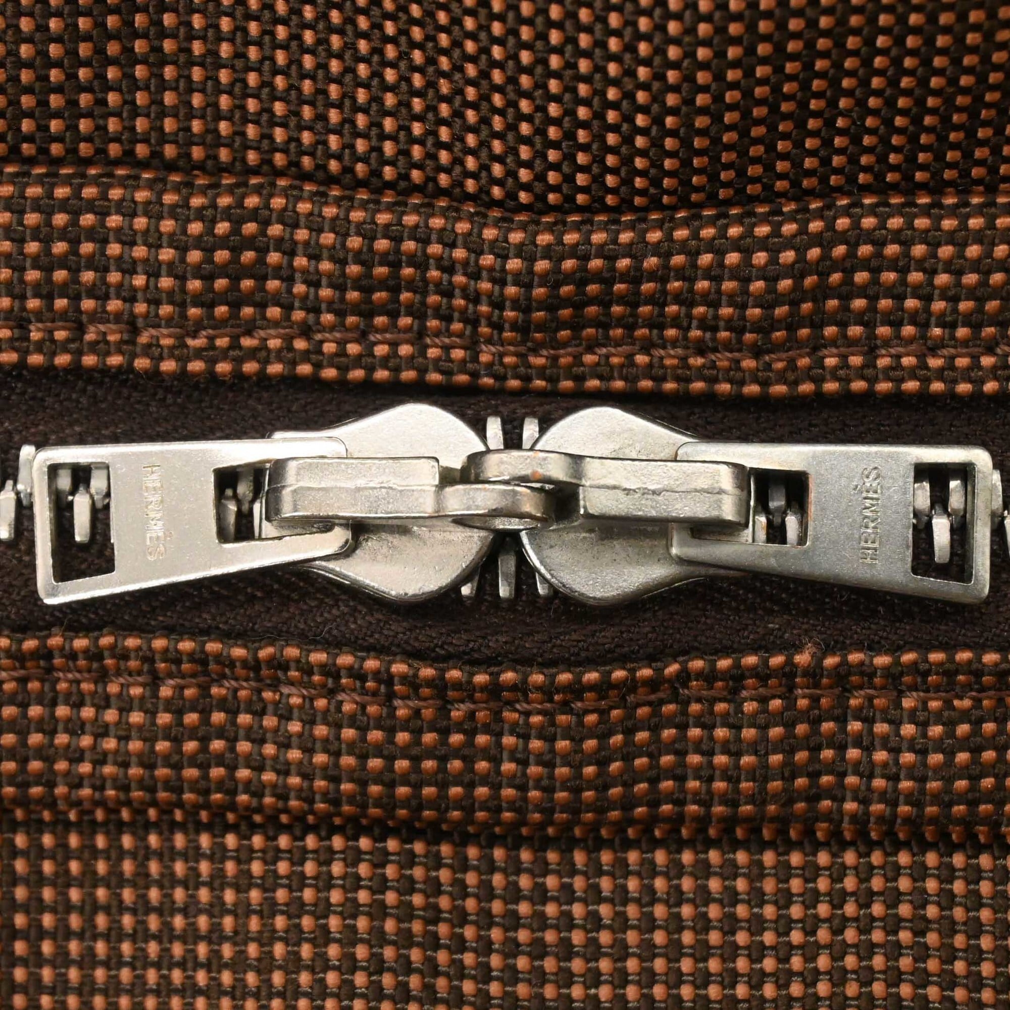 Hermes Her Line Brown Nylon Canvas Backpack (Pre-Owned)