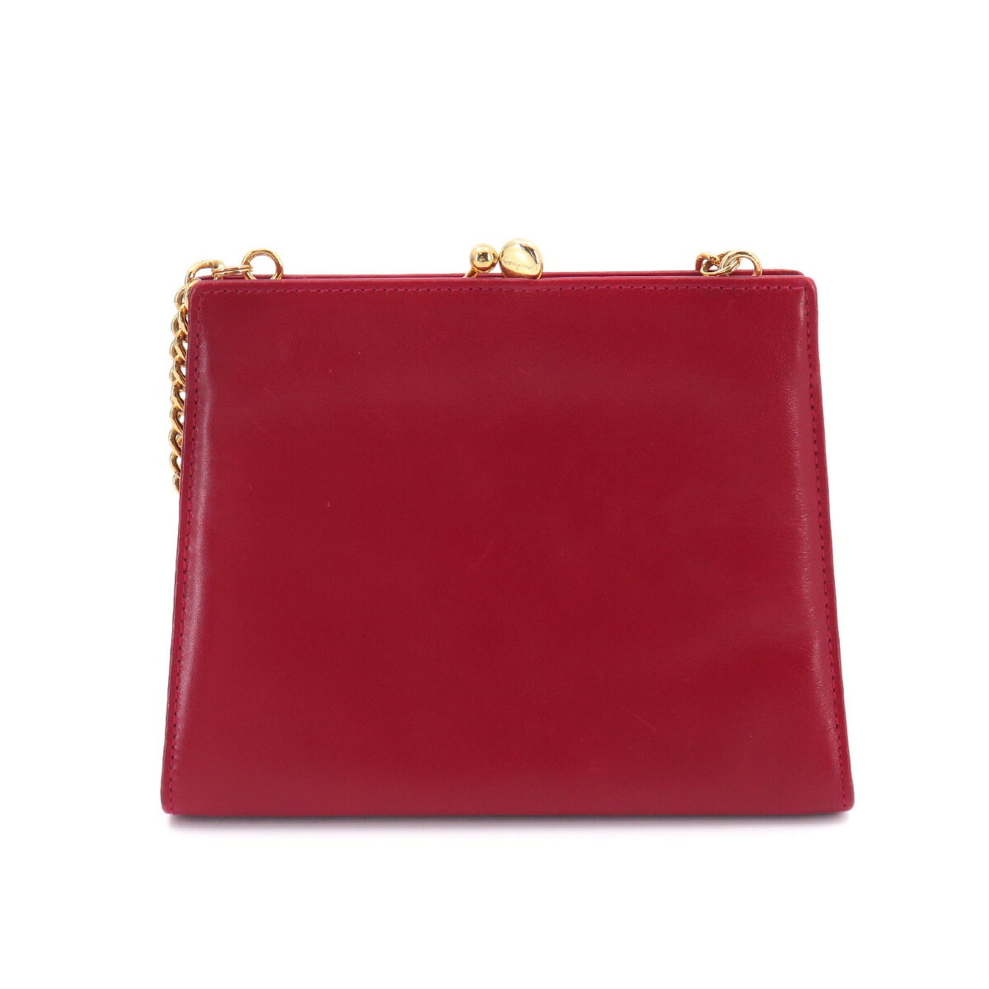 Salvatore Ferragamo Red Color Leather Shoulder Bag (Pre-Owned)