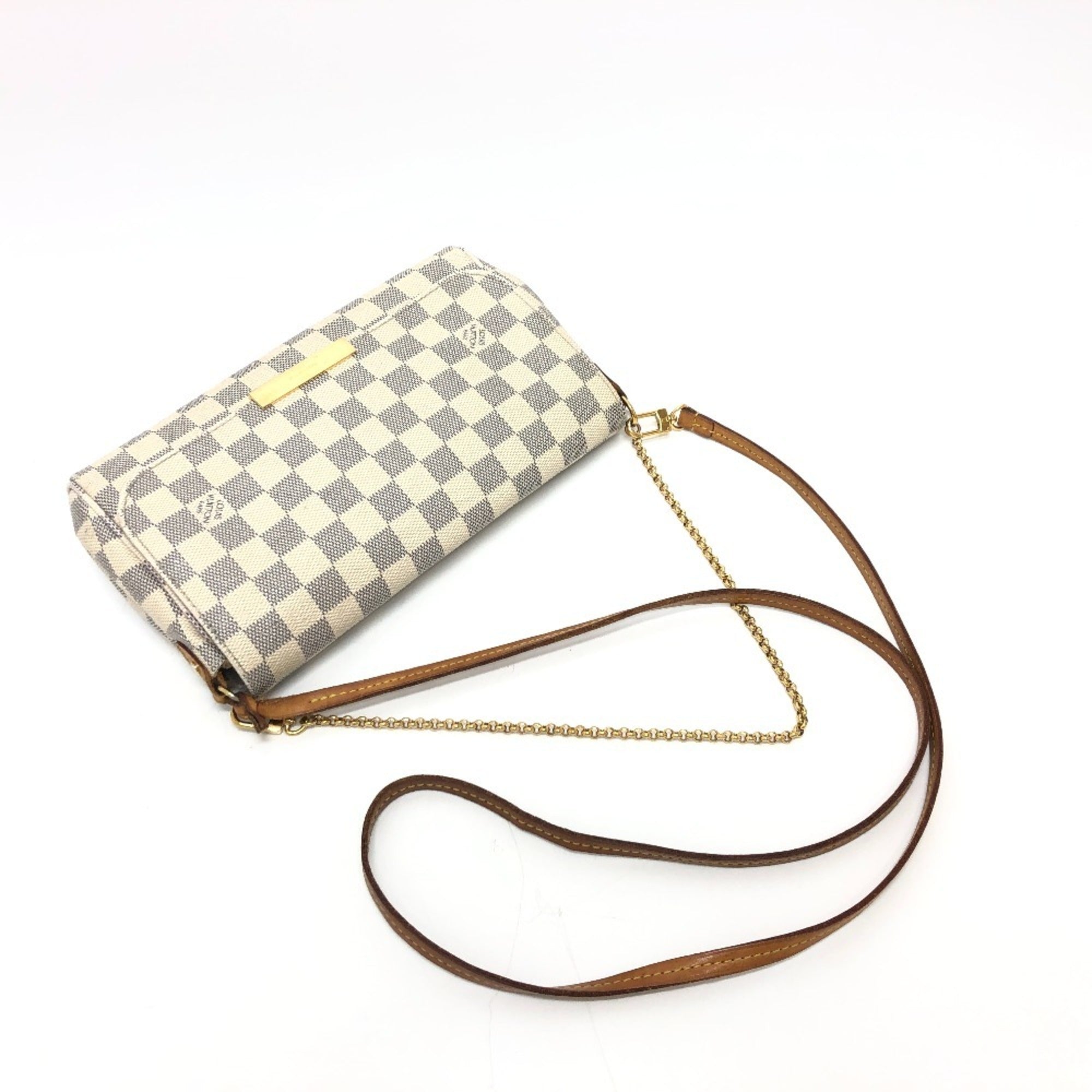 Louis Vuitton Brown Galle White Damier Azur Shoulder Bag (Pre-Owned)