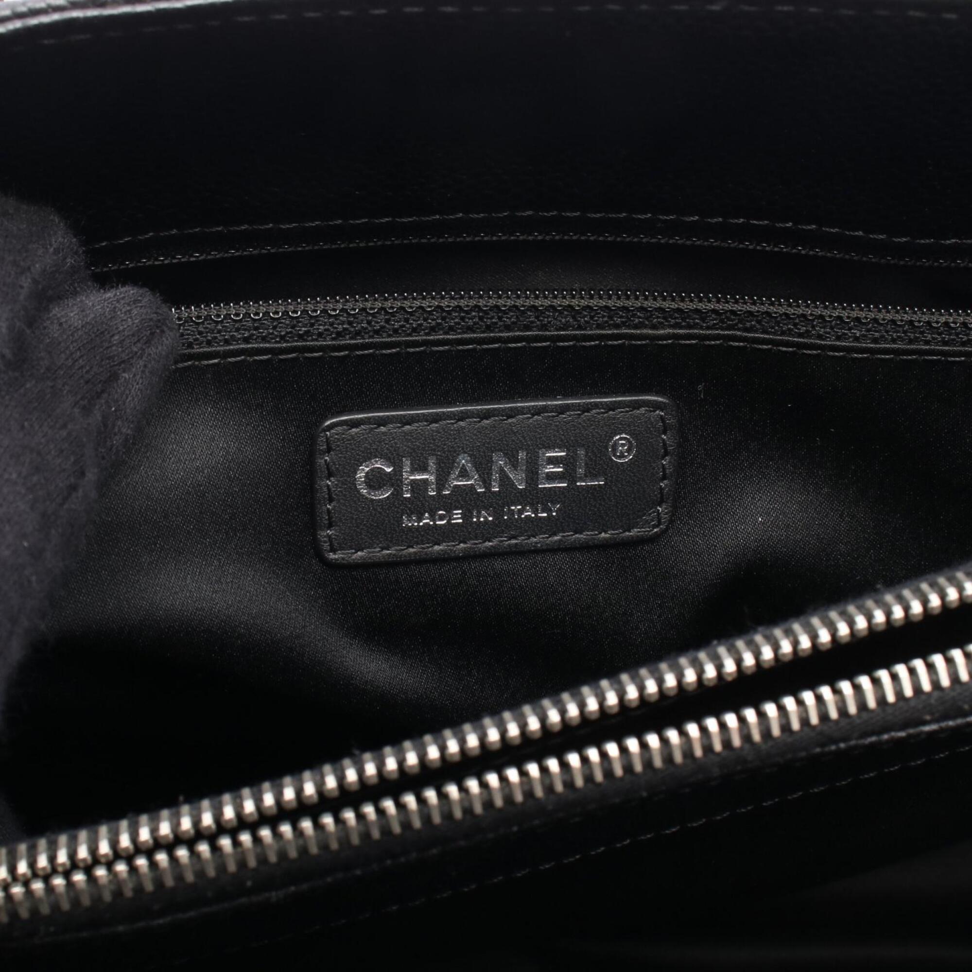 Chanel Black Grained Calfskin Handbag Tote Bag (Pre-Owned)