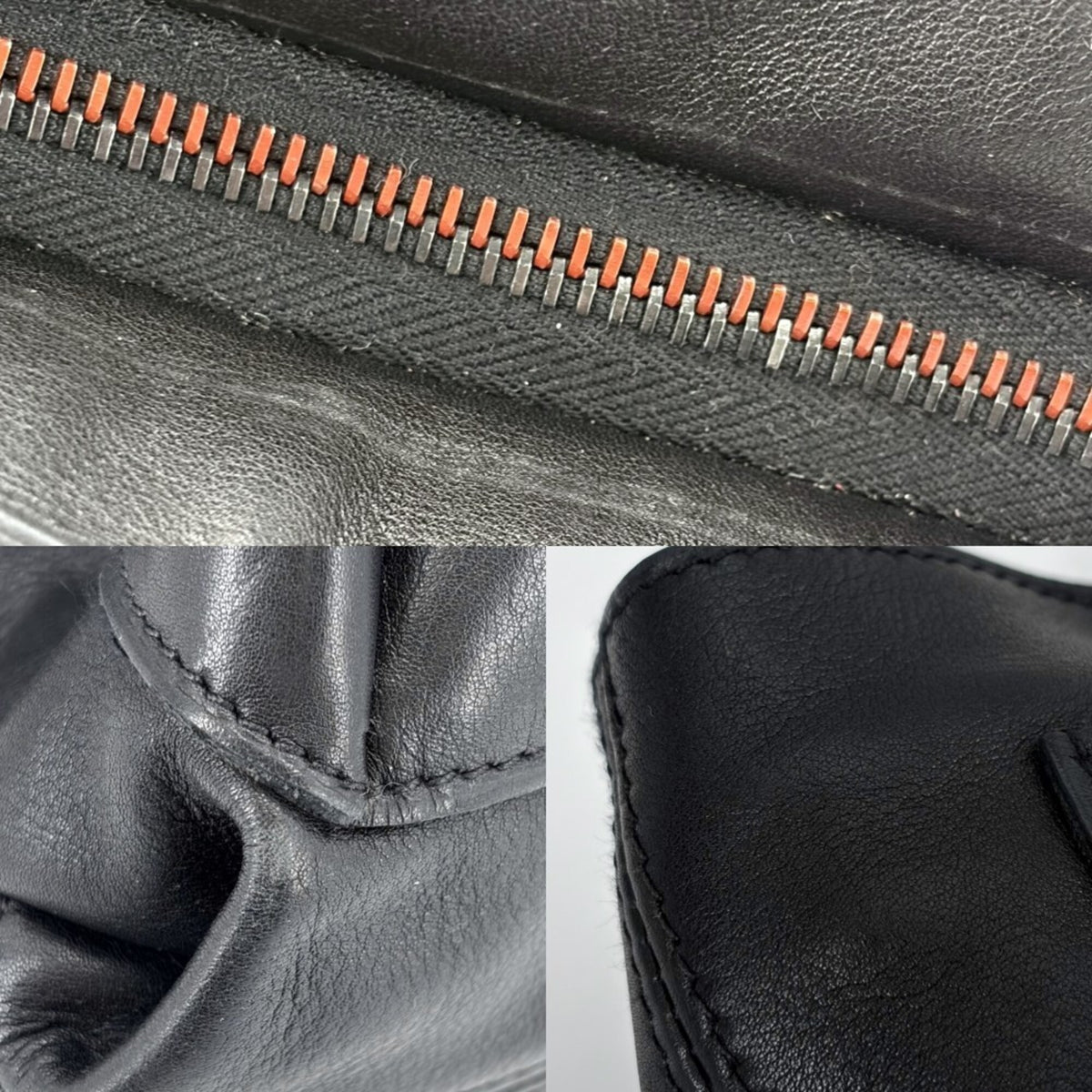 Hermes Black Veau Derma Handbag Shoulder Bag (Pre-Owned)