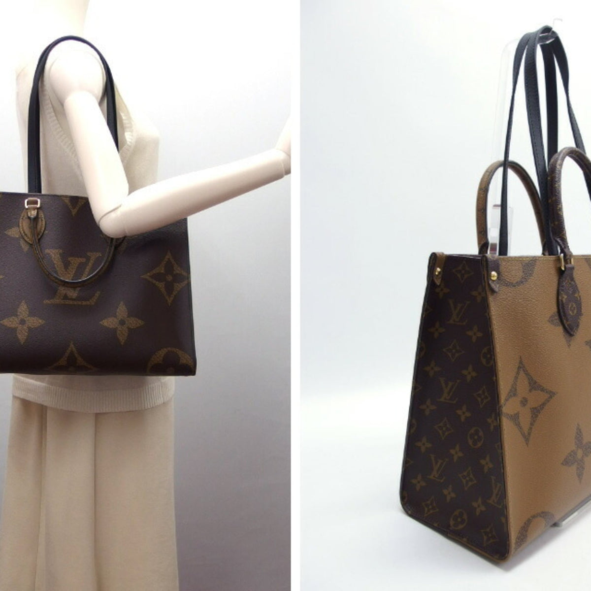 Louis Vuitton Monogram Dark Brown Marron Monogram Monogram Reverse Shoulder Bag Tote Bag (Pre-Owned)
