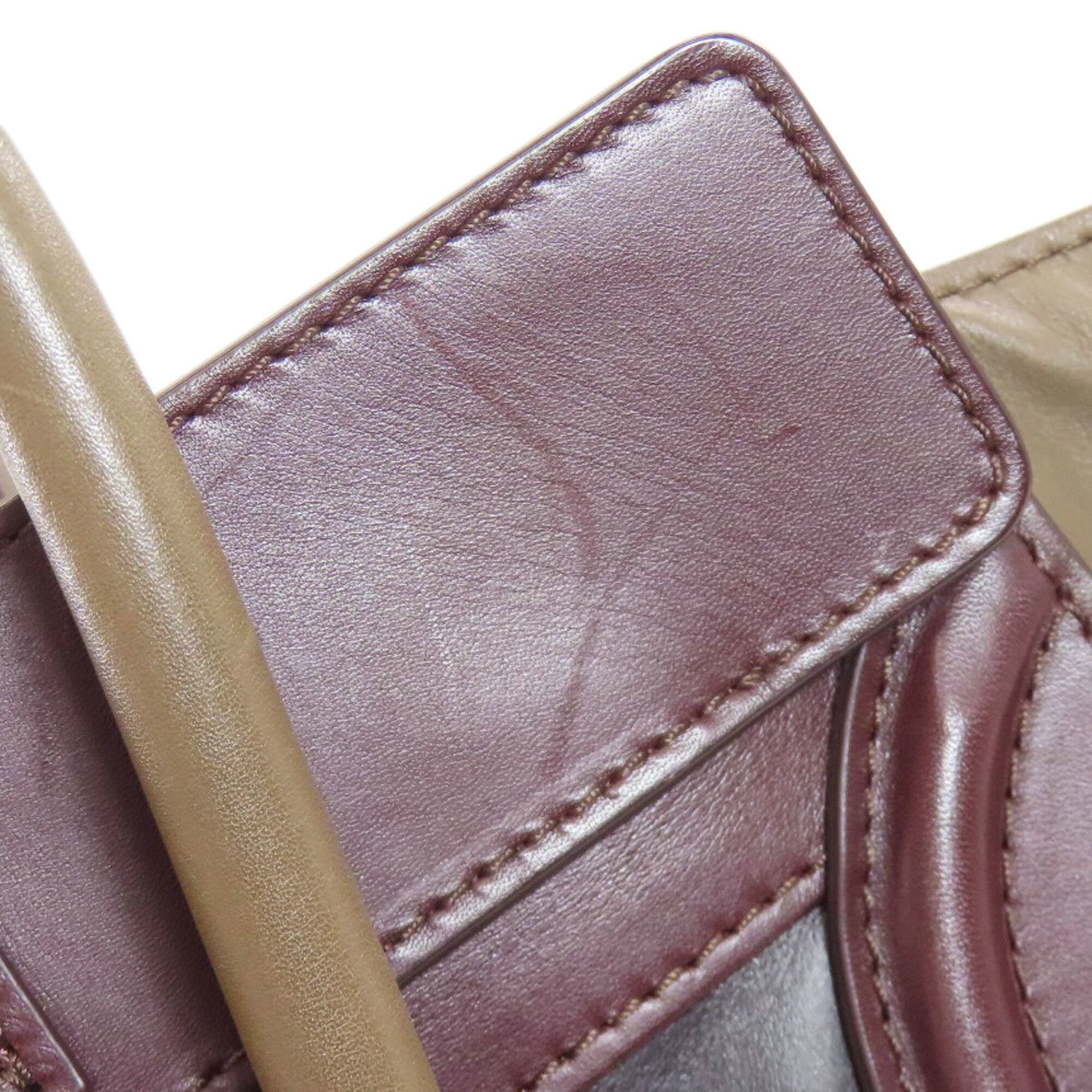 Celine Black Bordeaux Brown Leather Tote Bag (Pre-Owned)