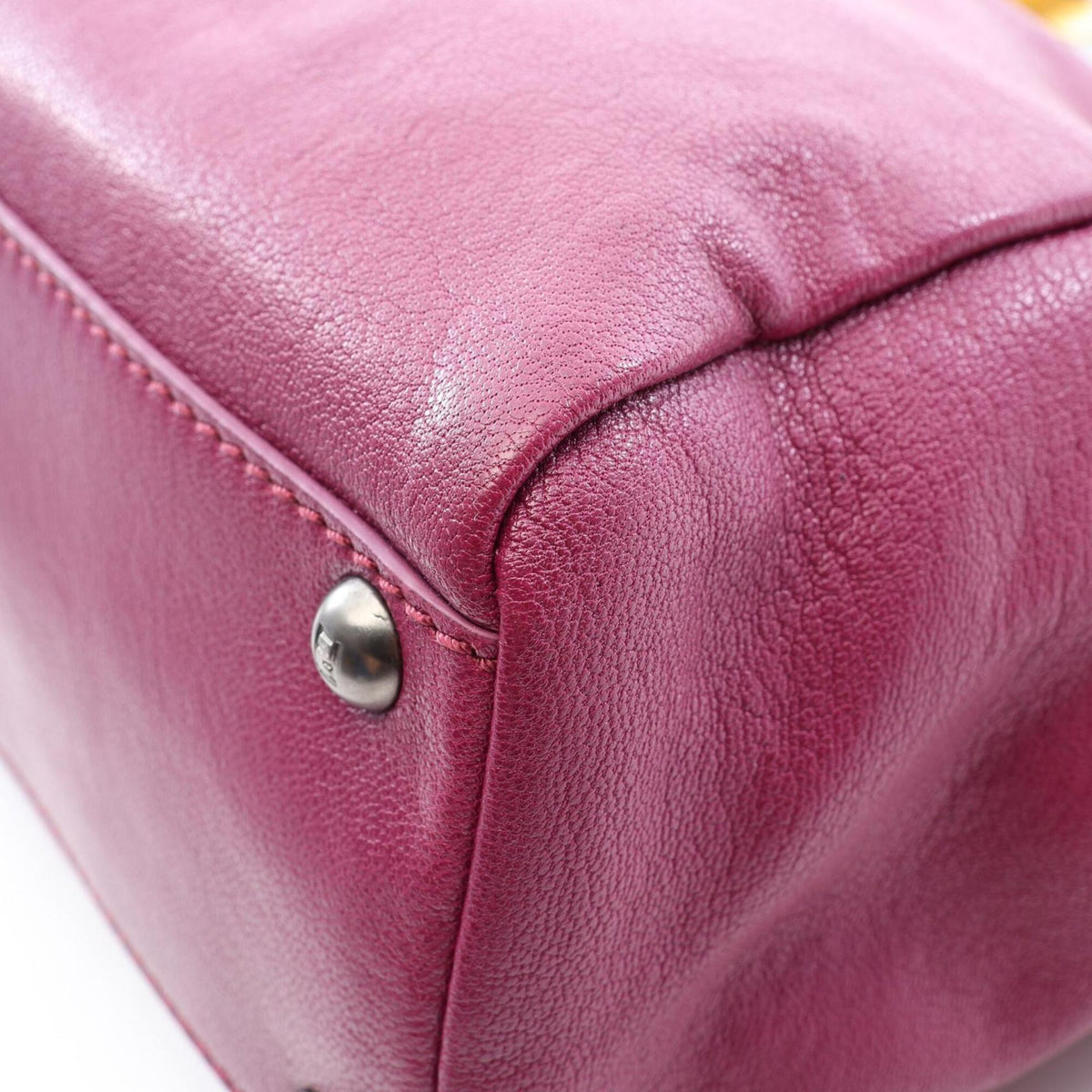 Fendi Peekaboo Purple Leather Handbag (Pre-Owned)