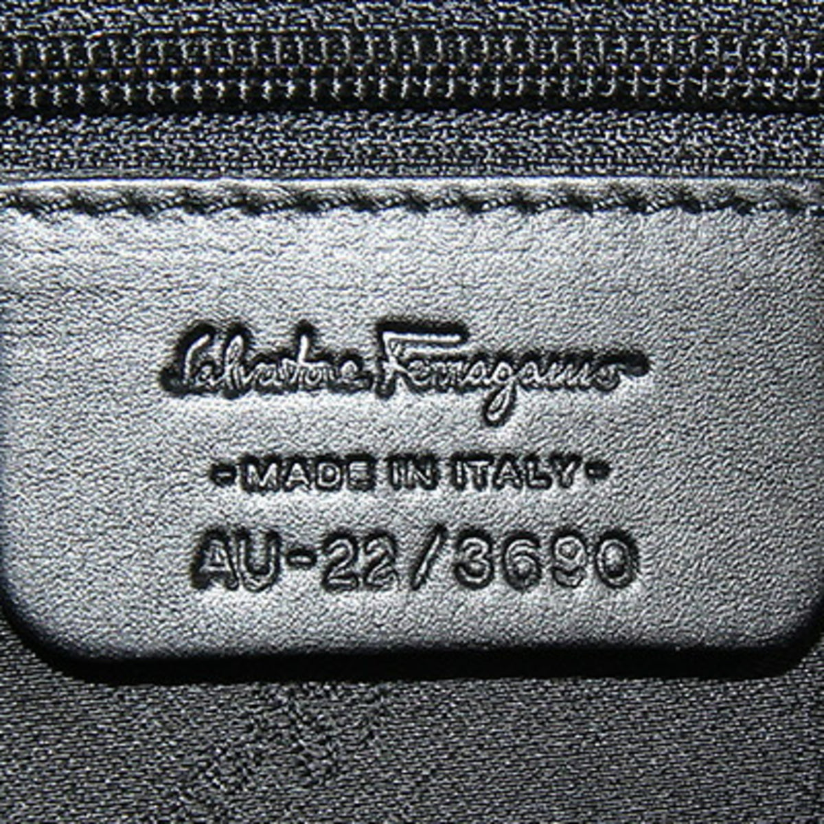 Salvatore Ferragamo Gancini Black Nylon Leather Handbag Pouch (Pre-Owned)