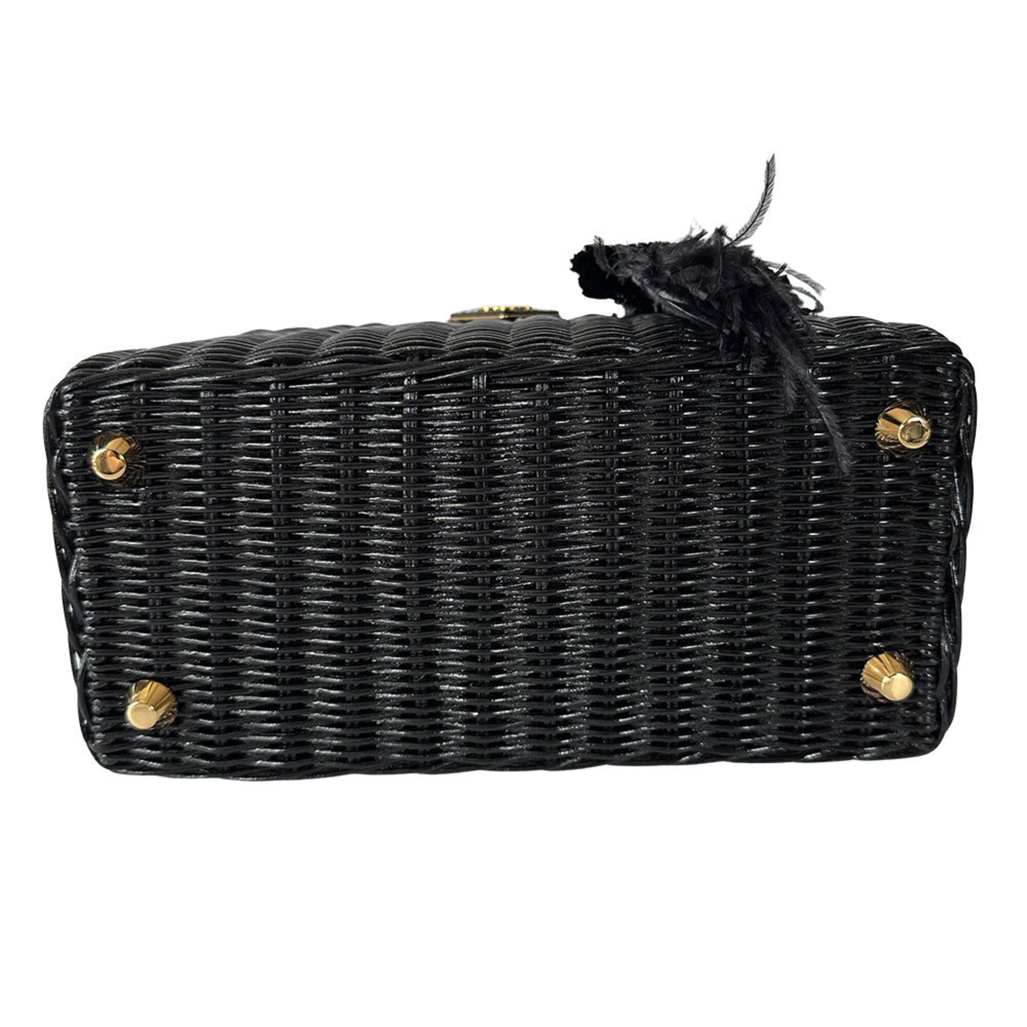 Prada Black Canvas Handbag Tote Bag (Pre-Owned)