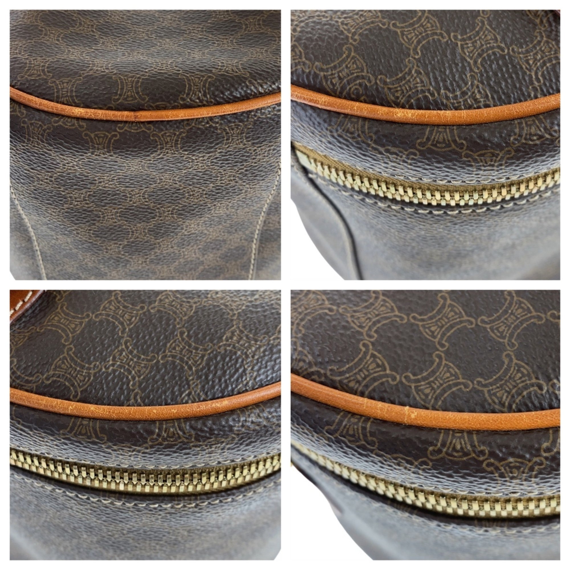 Celine Brown Pvc Leather Handbag Pouch Vanity Bag (Pre-Owned)
