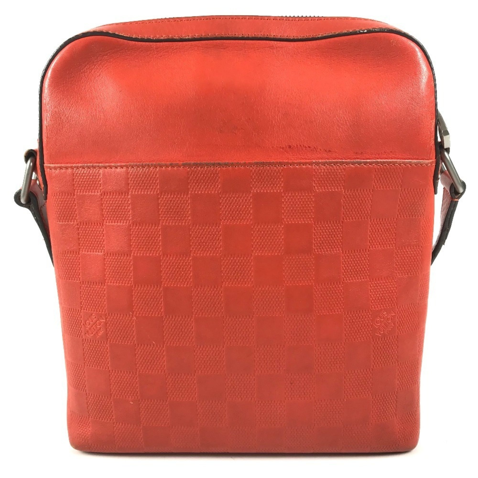 Louis Vuitton Red Color Damier Infini Leather Pochette Shoulder Bag (Pre-Owned)