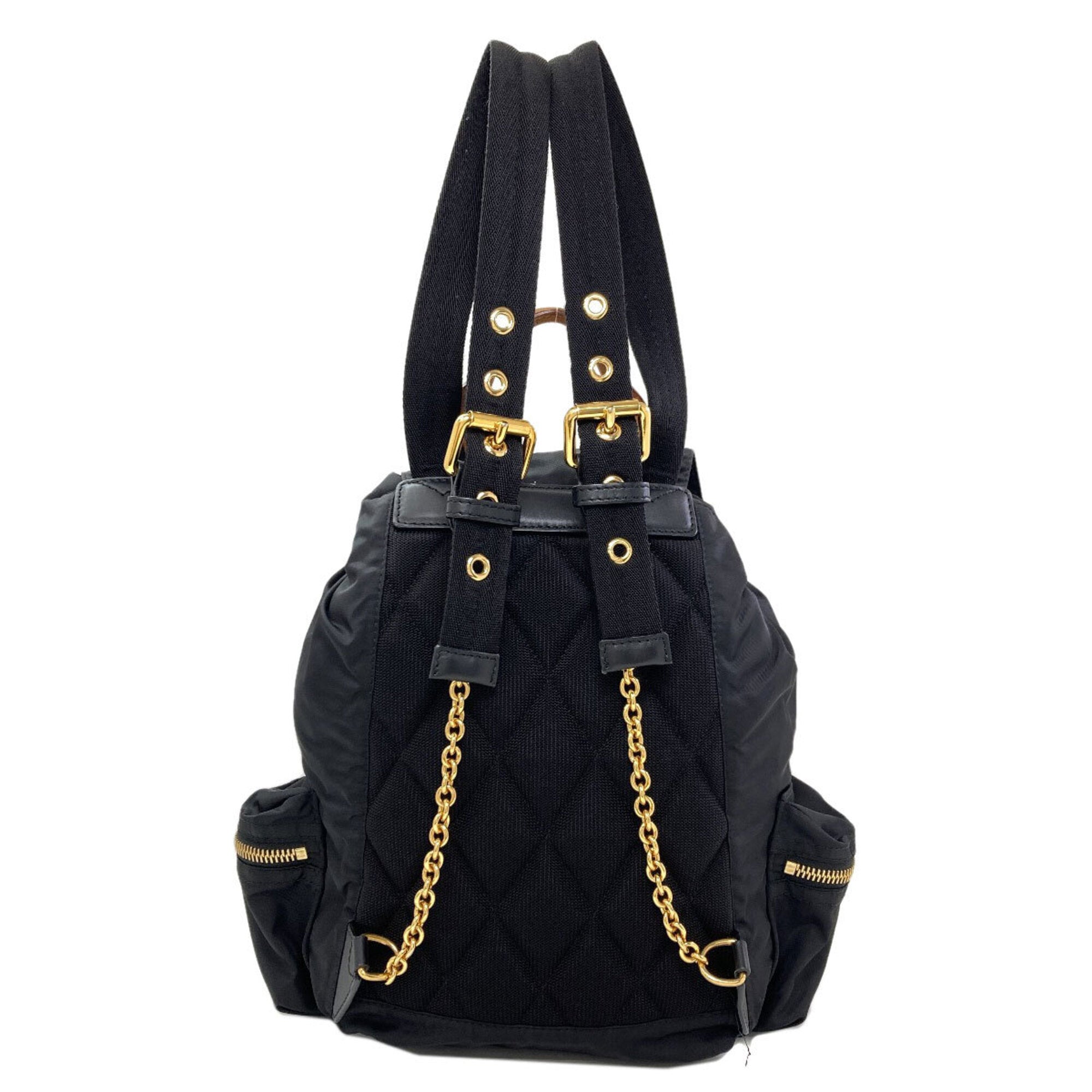 Burberry Black Brown Nylon Backpack (Pre-Owned)