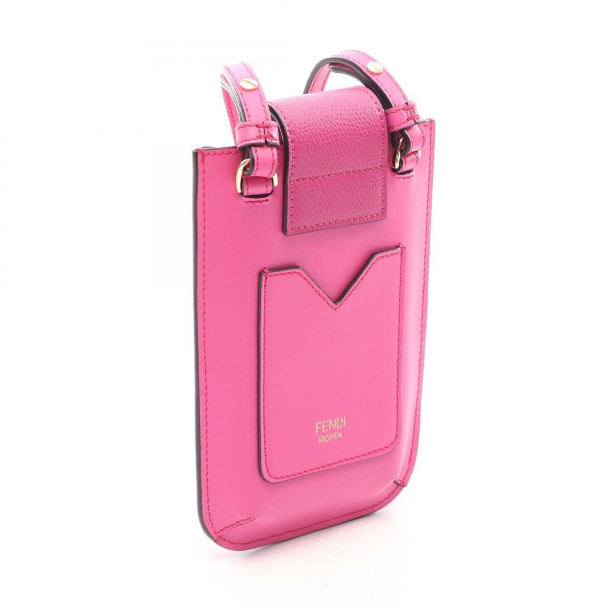 Fendi Pink Leather Pouch Shoulder Bag (Pre-Owned)