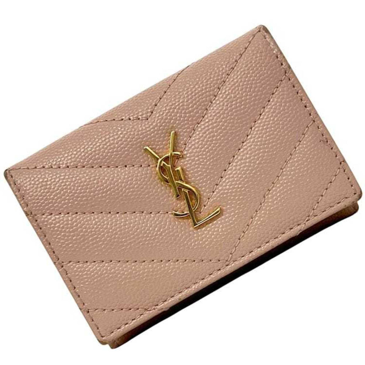 Saint Laurent Pink Leather Wallet (Tri-Fold) (Pre-Owned)