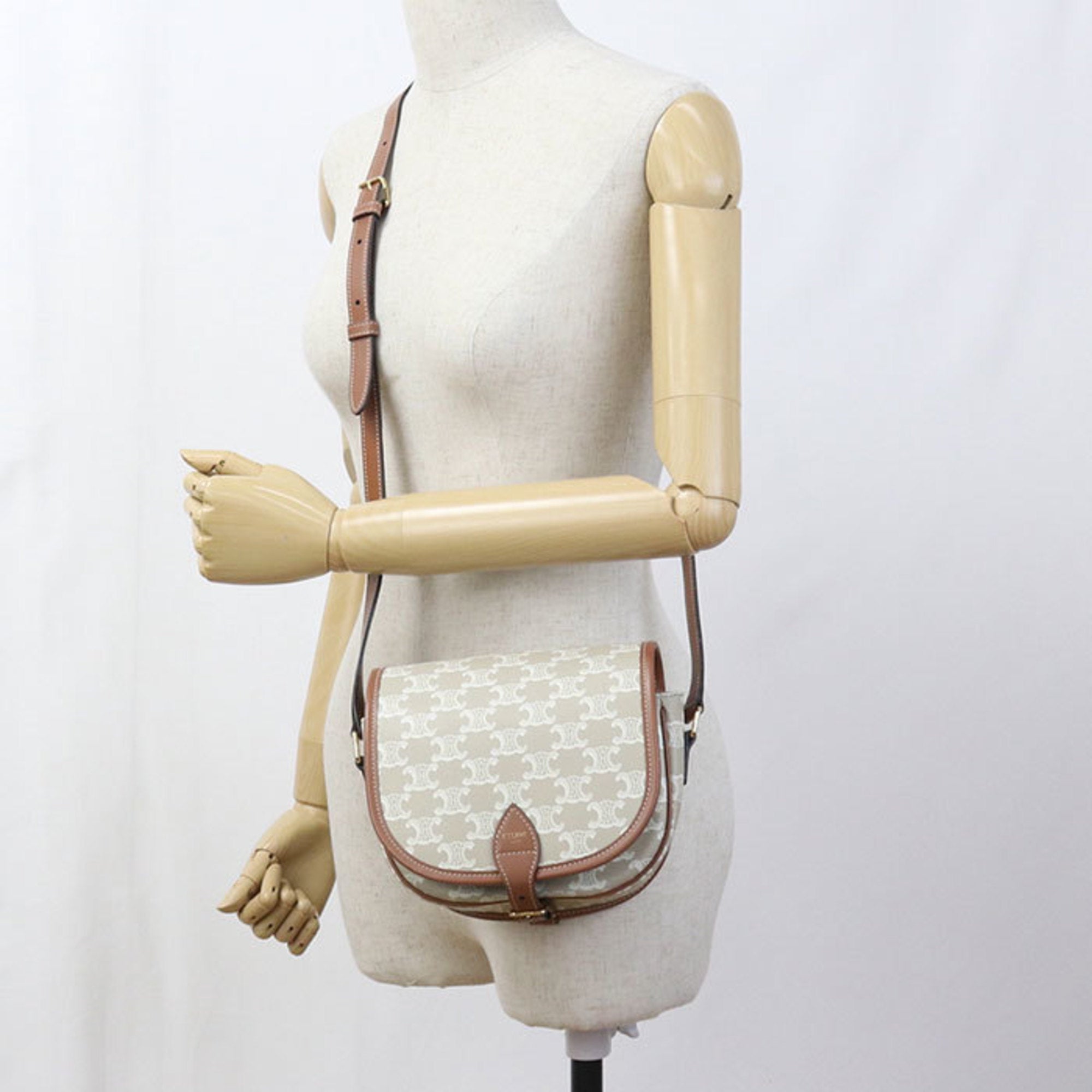 Celine Beige Pvc Leather Shoulder Bag (Pre-Owned)