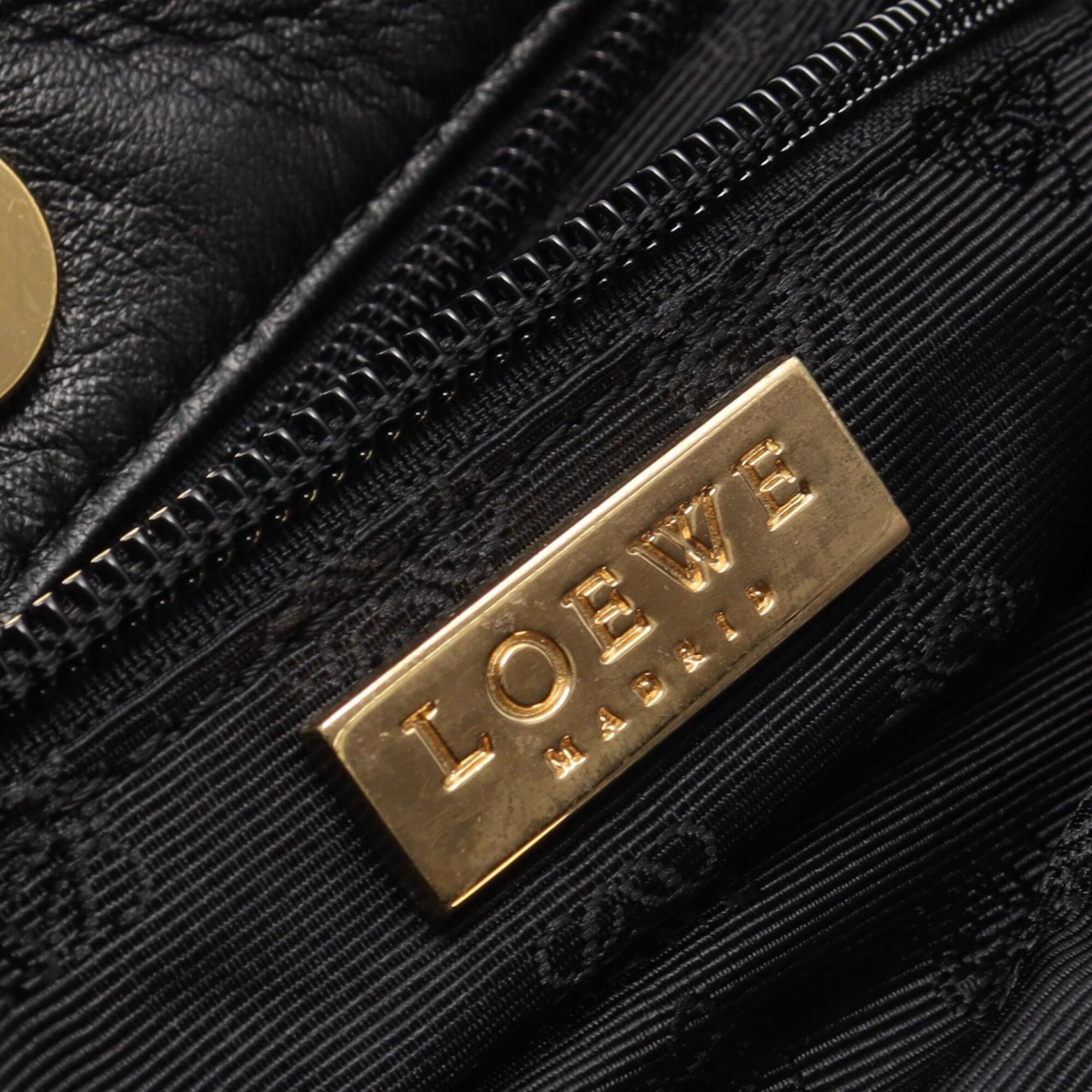 Loewe Black Leather Handbag Tote Bag (Pre-Owned)