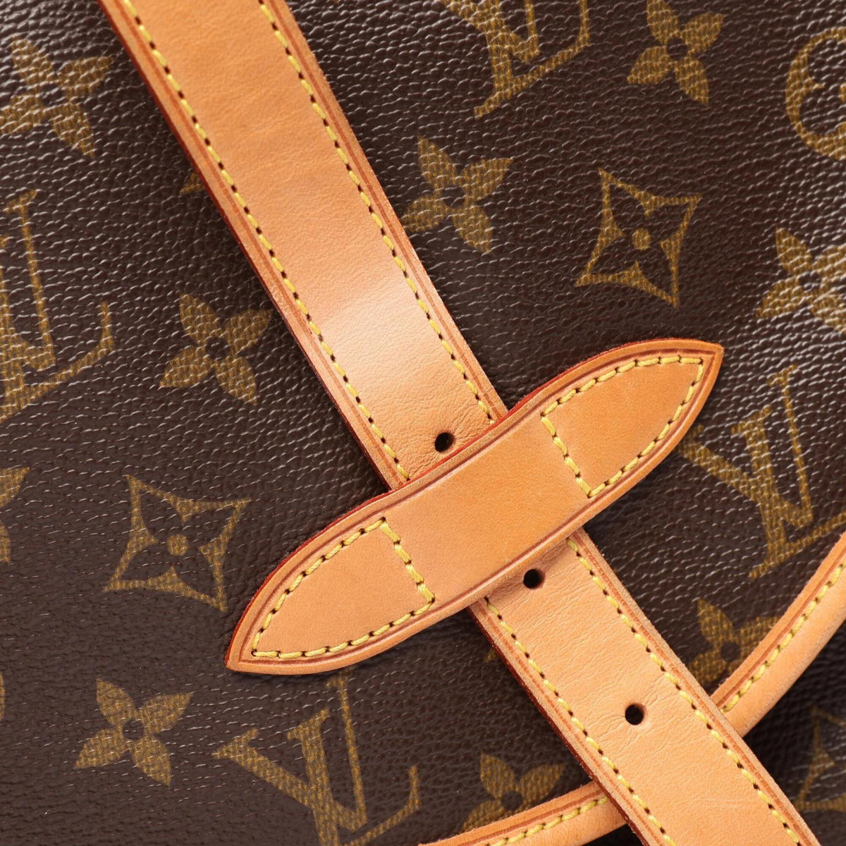 Louis Vuitton Brown Pvc Coated Canvas Leather Handbag Shoulder Bag (Pre-Owned)