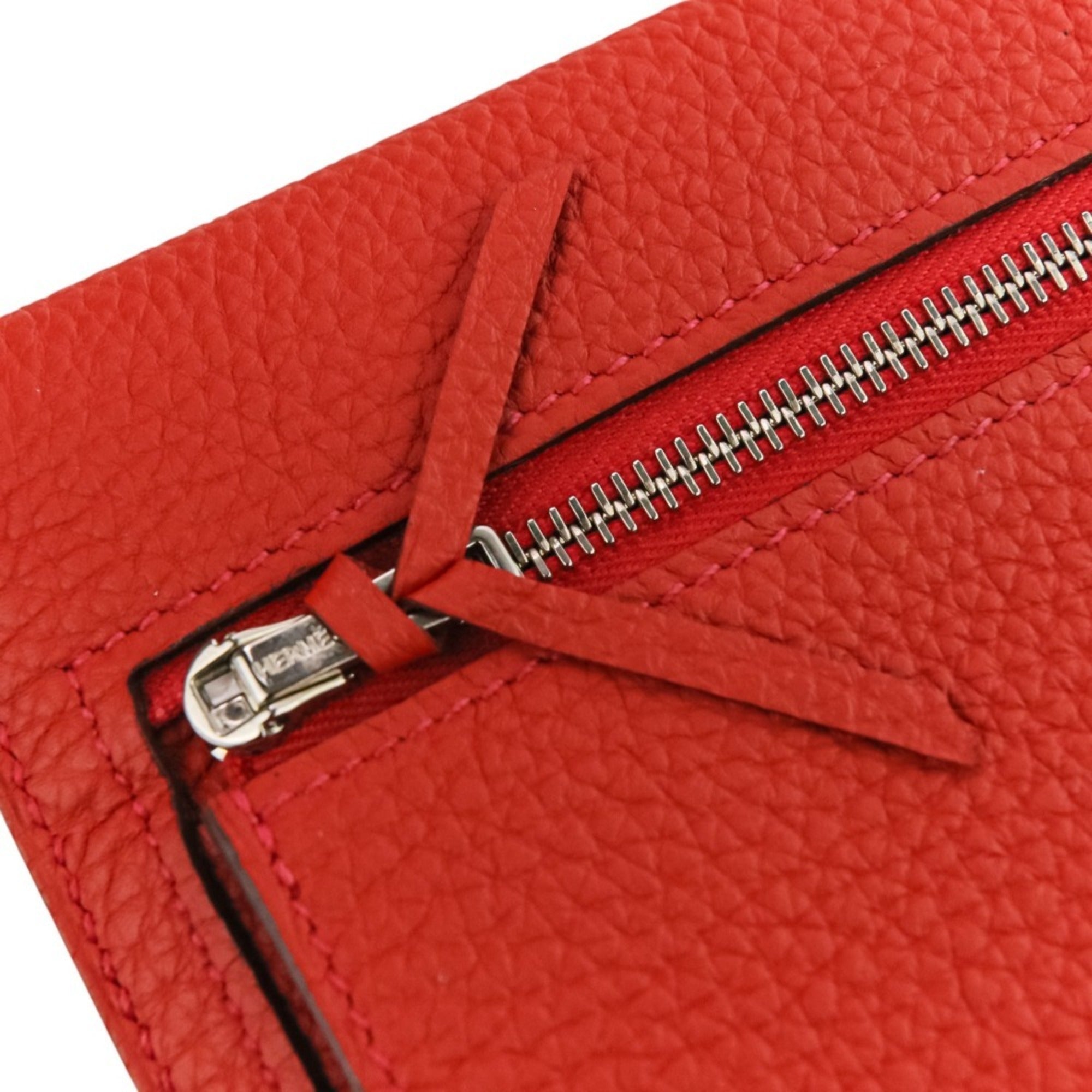 Hermes Red Color Long Wallet (Bi-Fold) (Pre-Owned)