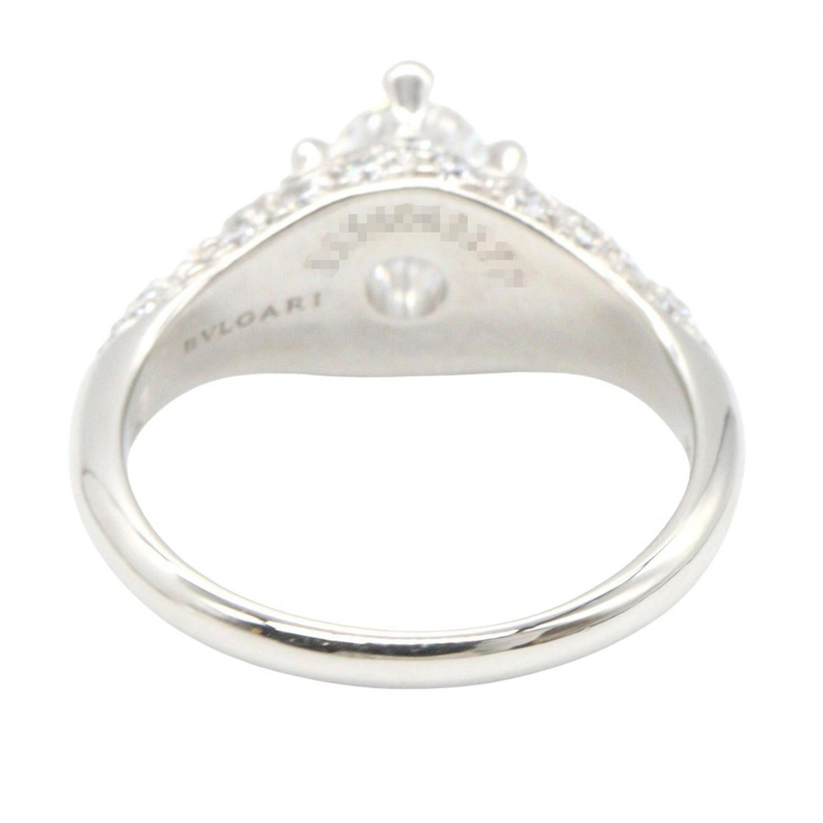 Bvlgari Silver Clear Platinum 950 Band Ring (Pre-Owned)