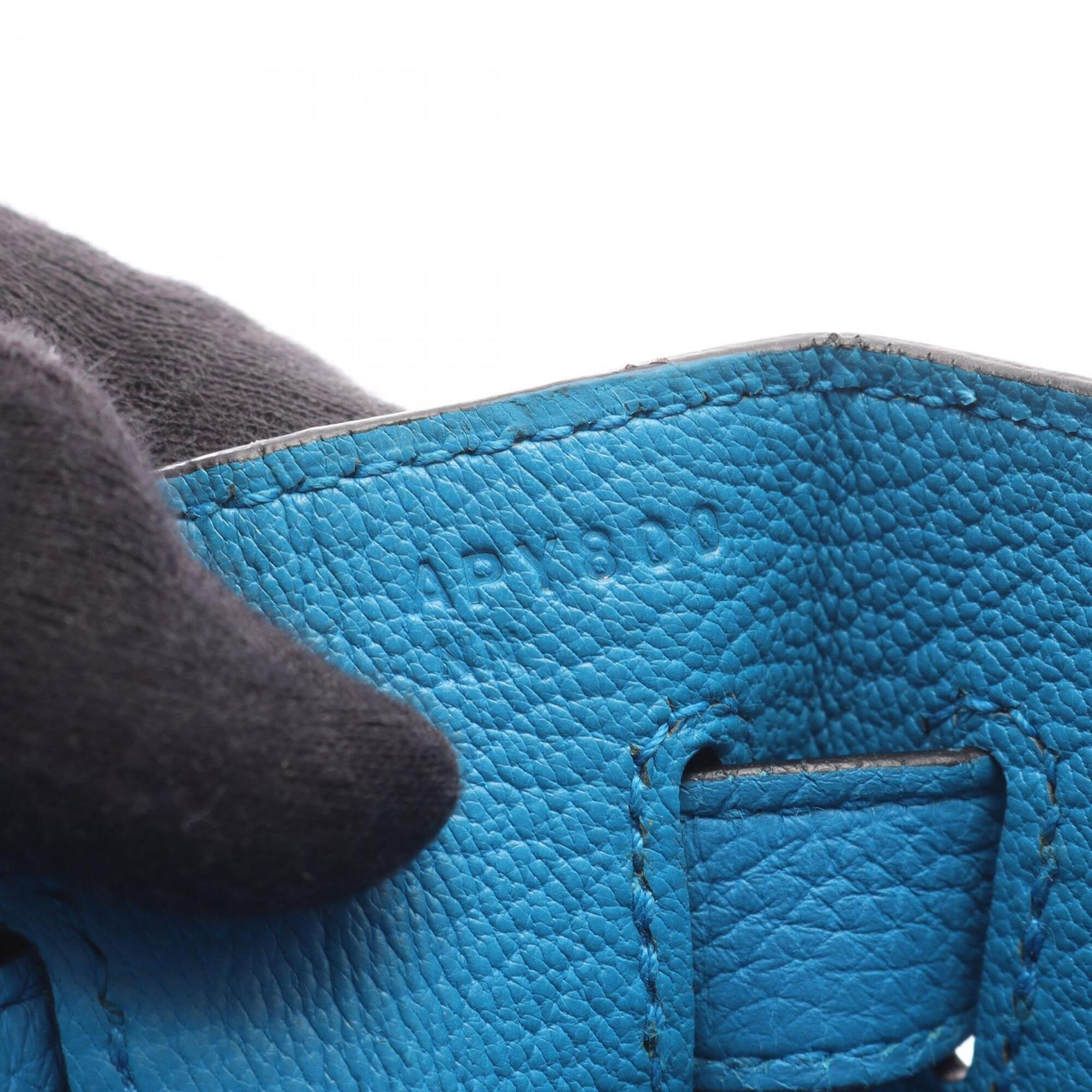 Hermes Blue Togo Leather Handbag (Pre-Owned)