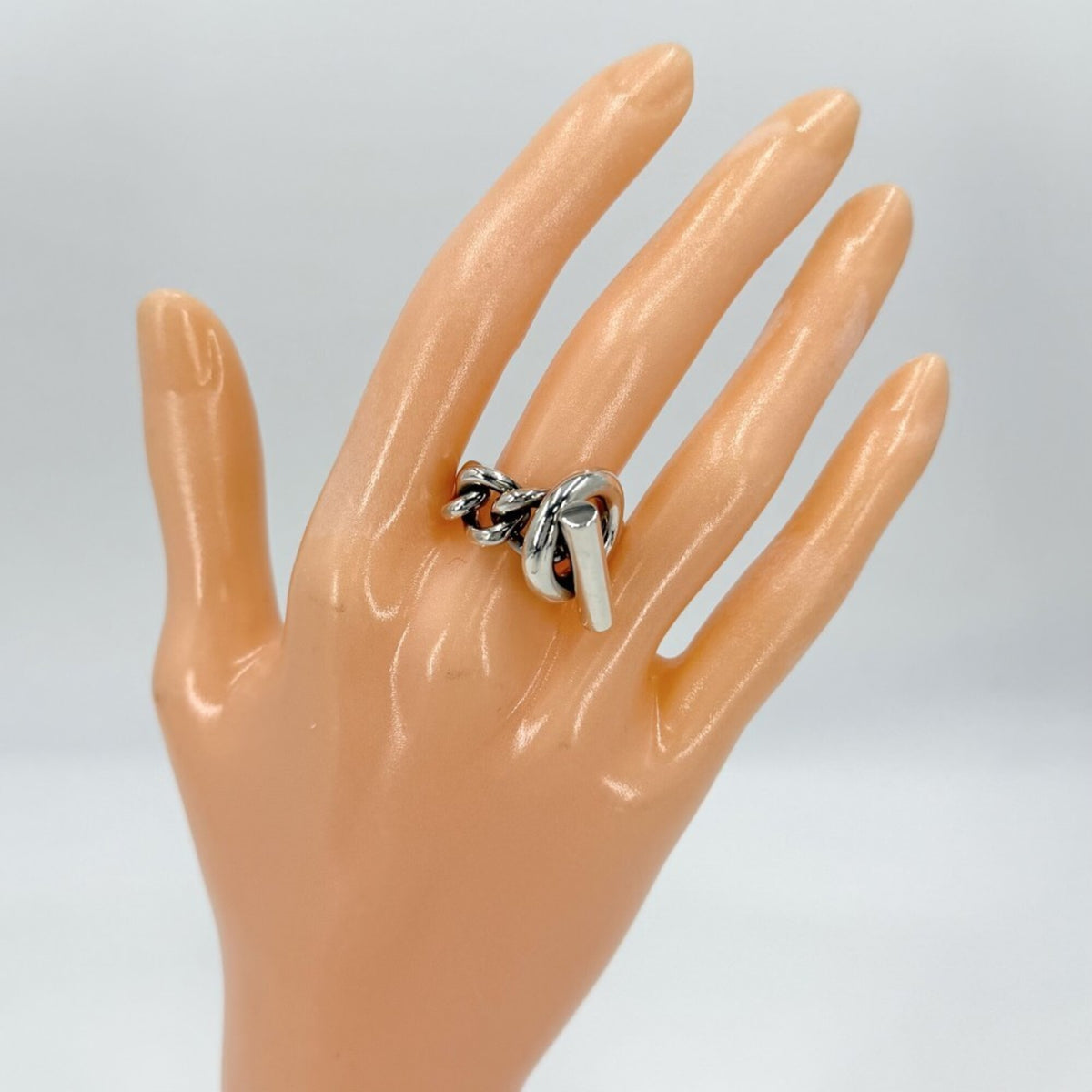 Hermes Silver 925 Band Ring (Pre-Owned)