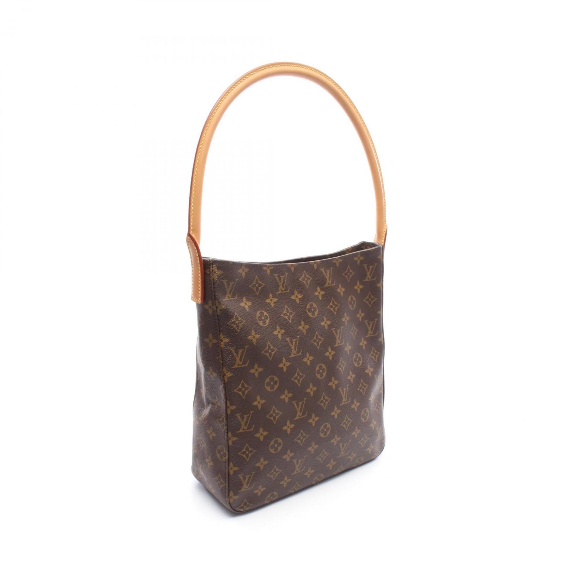 Louis Vuitton Monogram Brown Coated Canvas Leather Handbag Shoulder Bag (Pre-Owned)