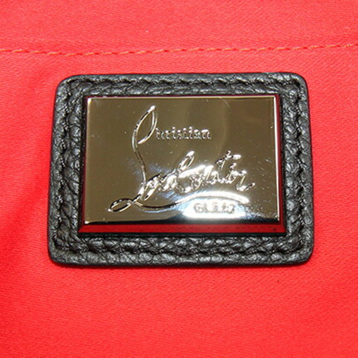Christian Louboutin Black Leather Clutch Bag Shoulder Bag (Pre-Owned)