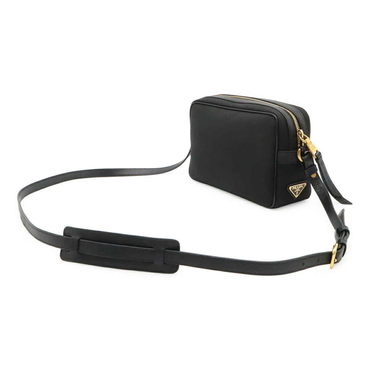 Prada Black Nero Canvas Leather Shoulder Bag (Pre-Owned)