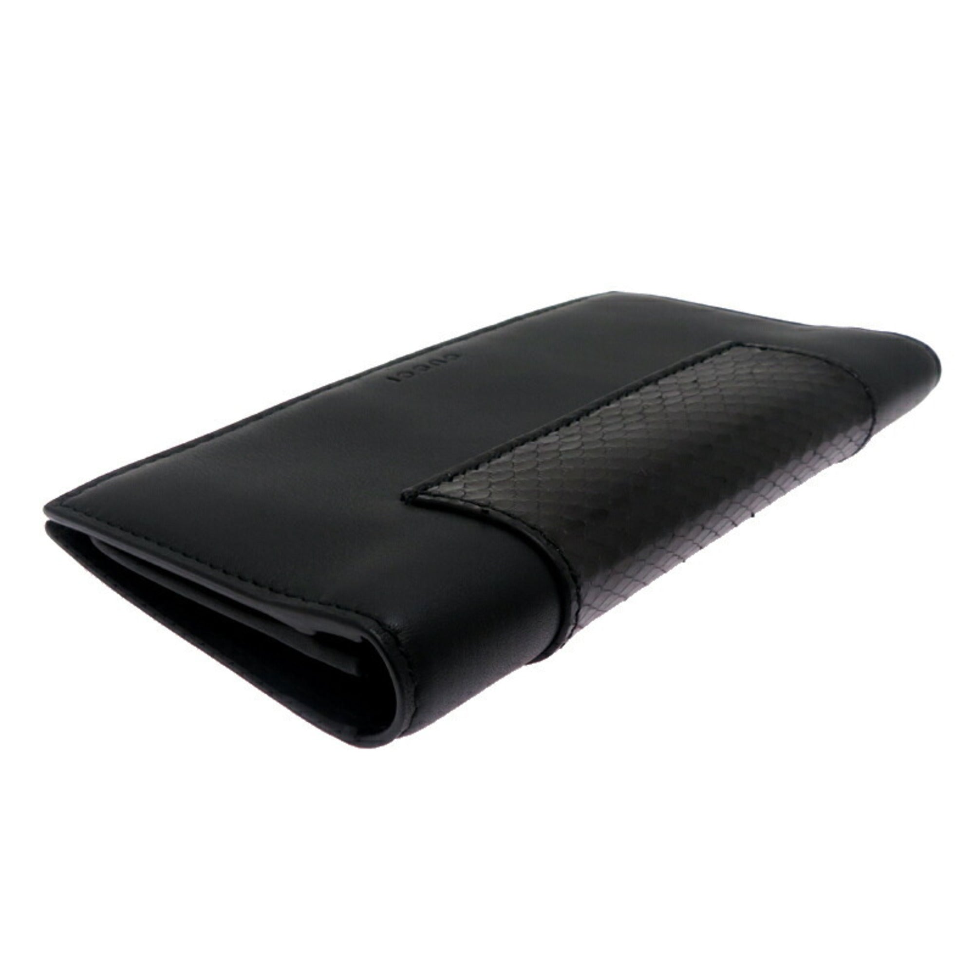 Gucci Black Leather Long Wallet (Bi-Fold) (Pre-Owned)