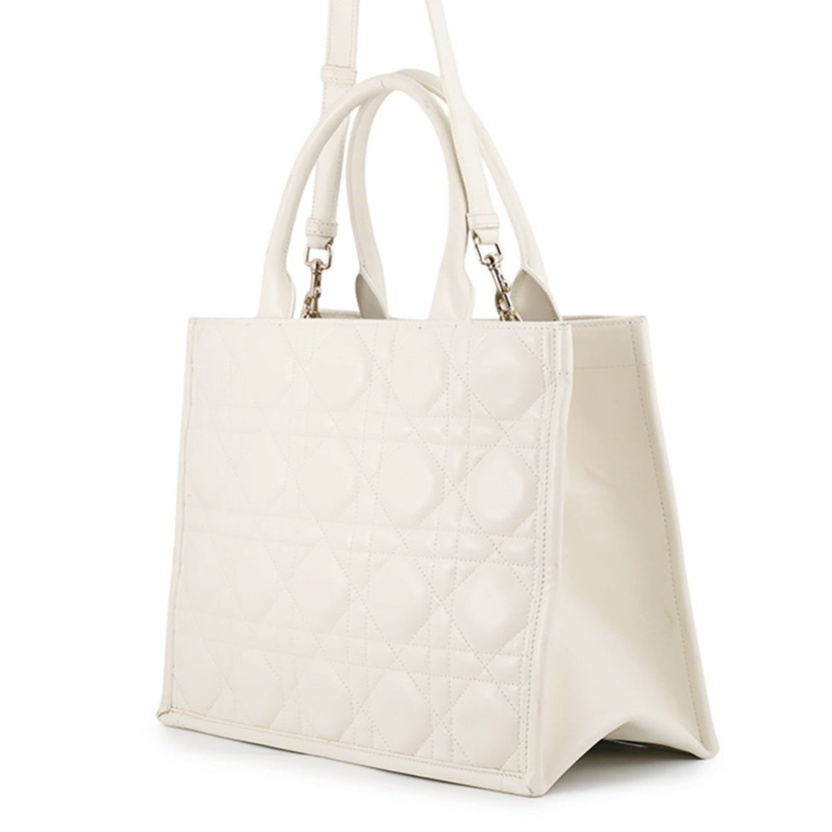 Christian Dior White Leather Handbag Tote Bag (Pre-Owned)