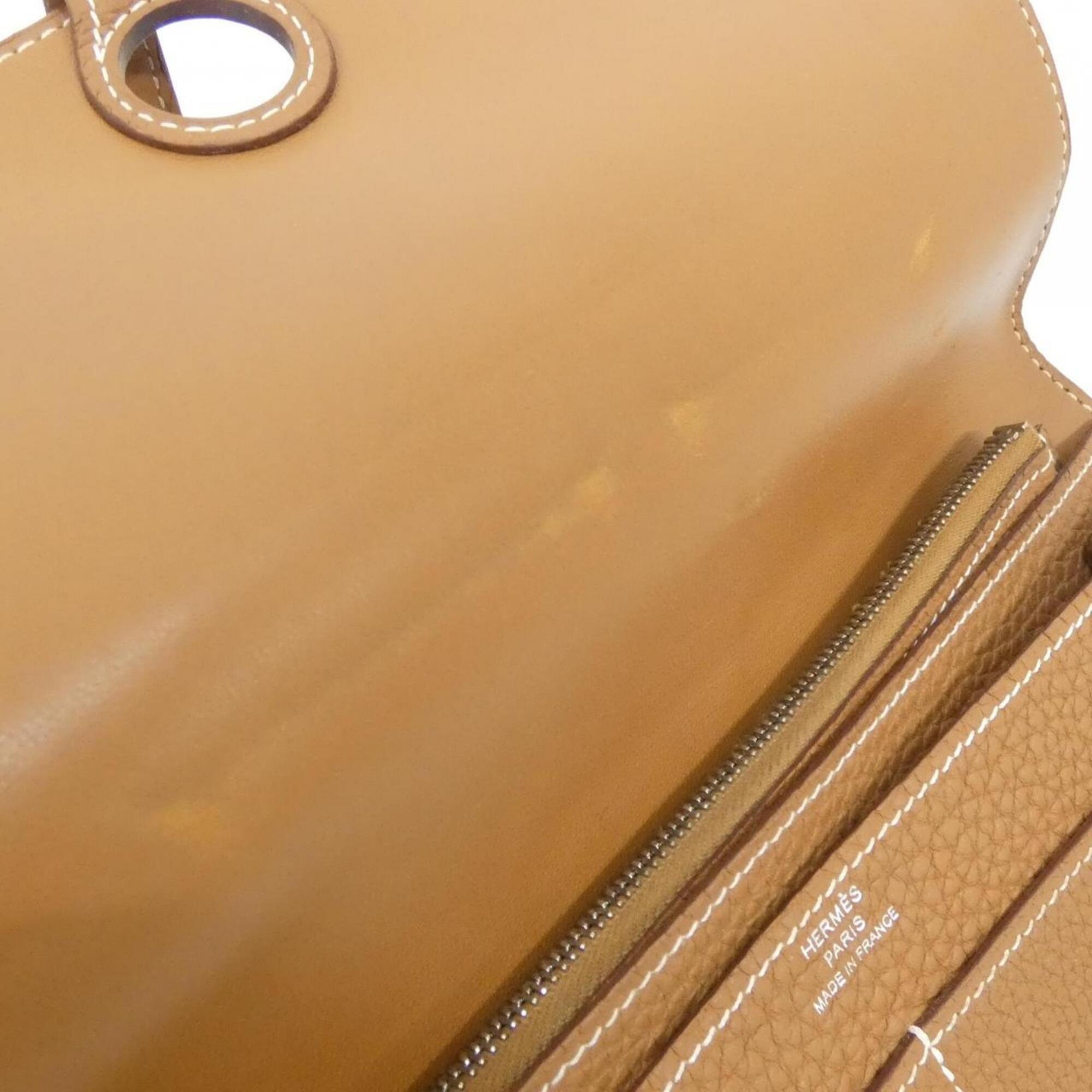 Hermes Brown Togo Leather Long Wallet (Bi-Fold) (Pre-Owned)