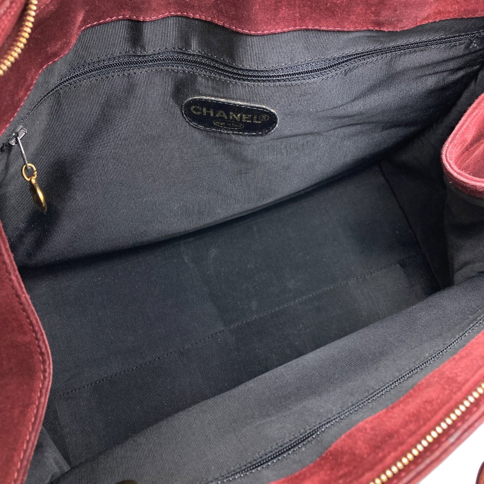 Chanel Bordeaux Leather Tote Bag (Pre-Owned)