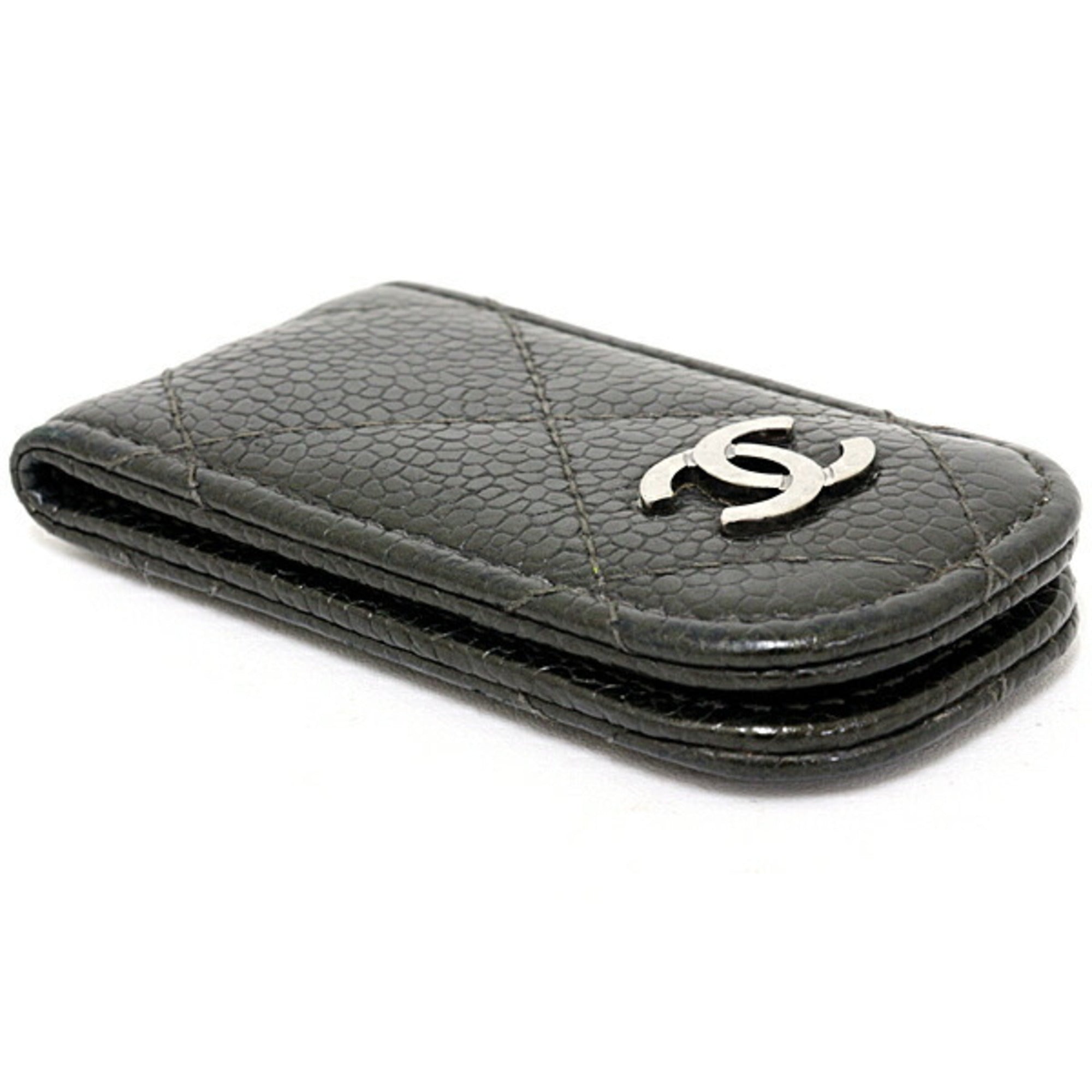 Chanel Matelasse Black Leather Money Clip (Pre-Owned)