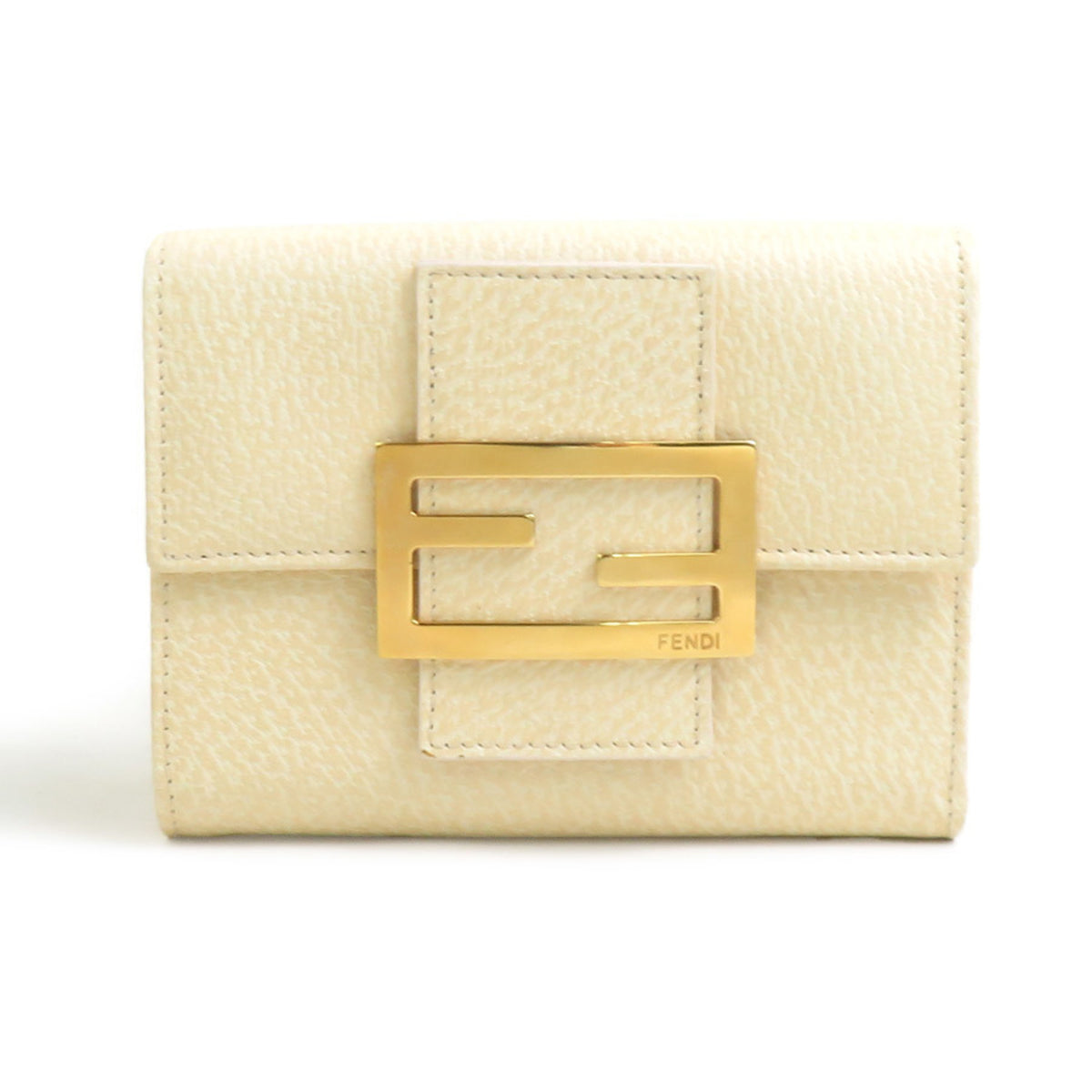 Fendi Beige Leather Wallet (Tri-Fold) (Pre-Owned)