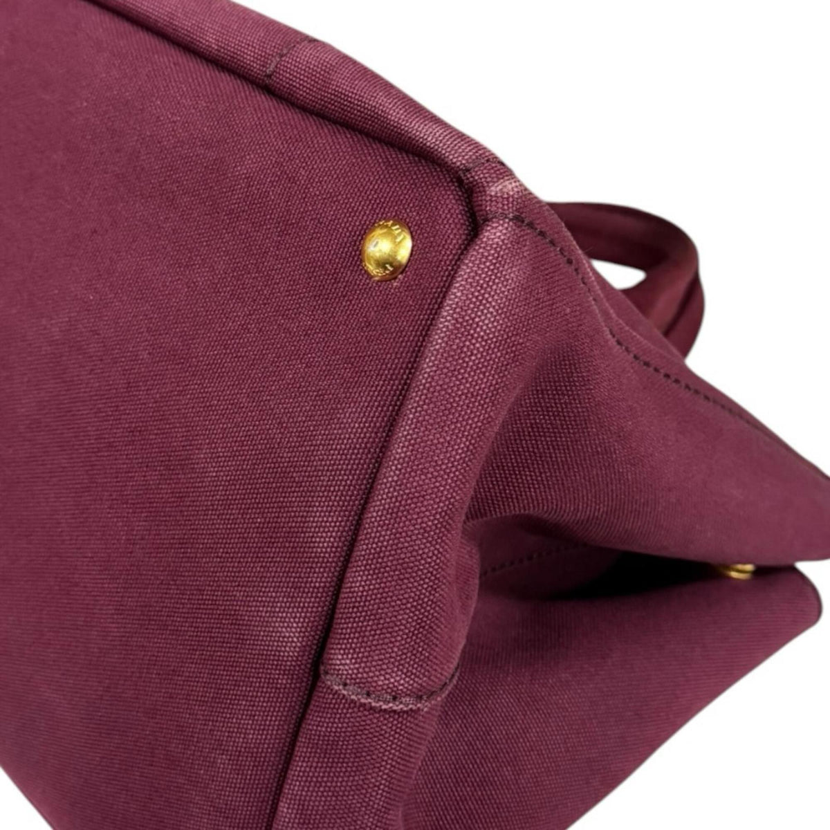 Prada Canapa Red Color Canvas Shoulder Bag (Pre-Owned)