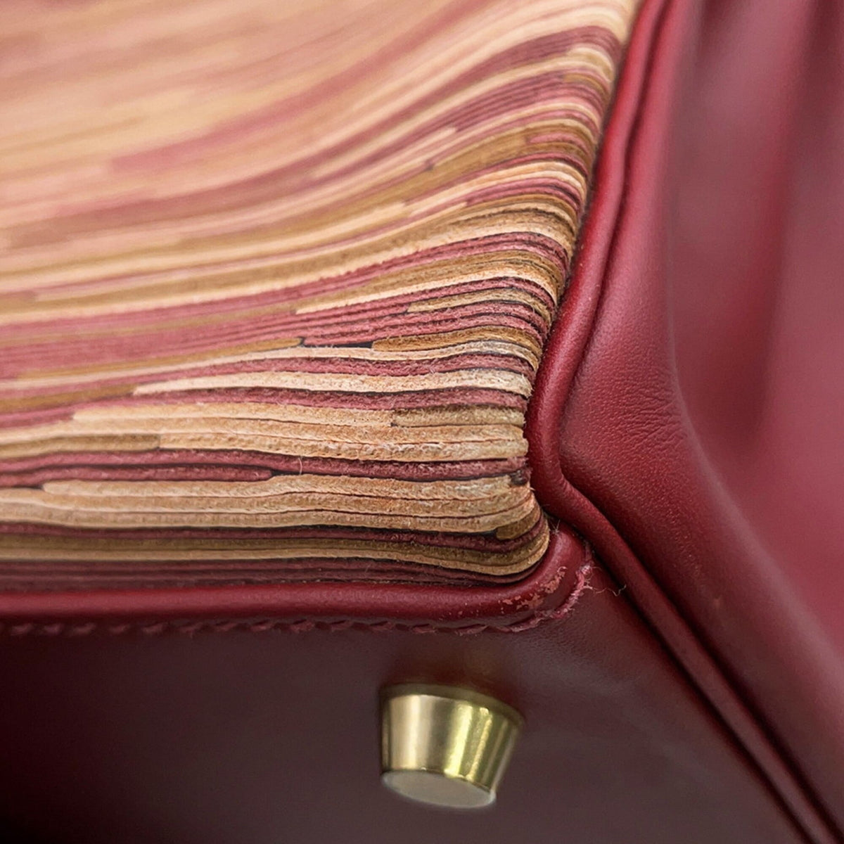 Hermes Multi-Color Rouge Vif Box Calf Leather Leather Handbag (Pre-Owned)