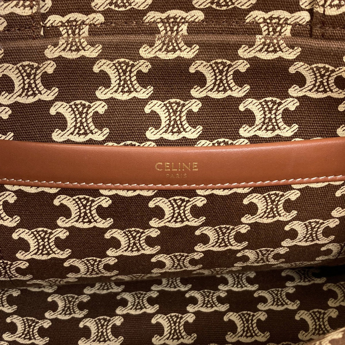 Celine Brown Canvas Handbag (Pre-Owned)